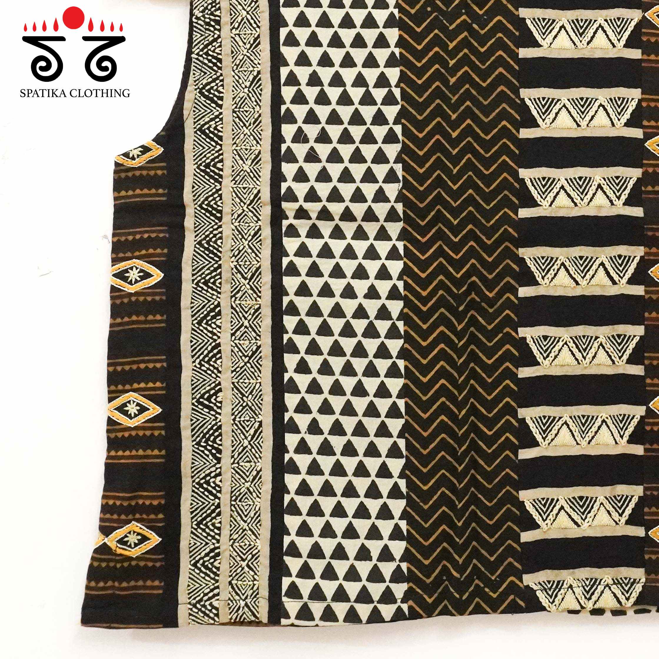 Ajrak Collage Hand Embroidered Crop Top