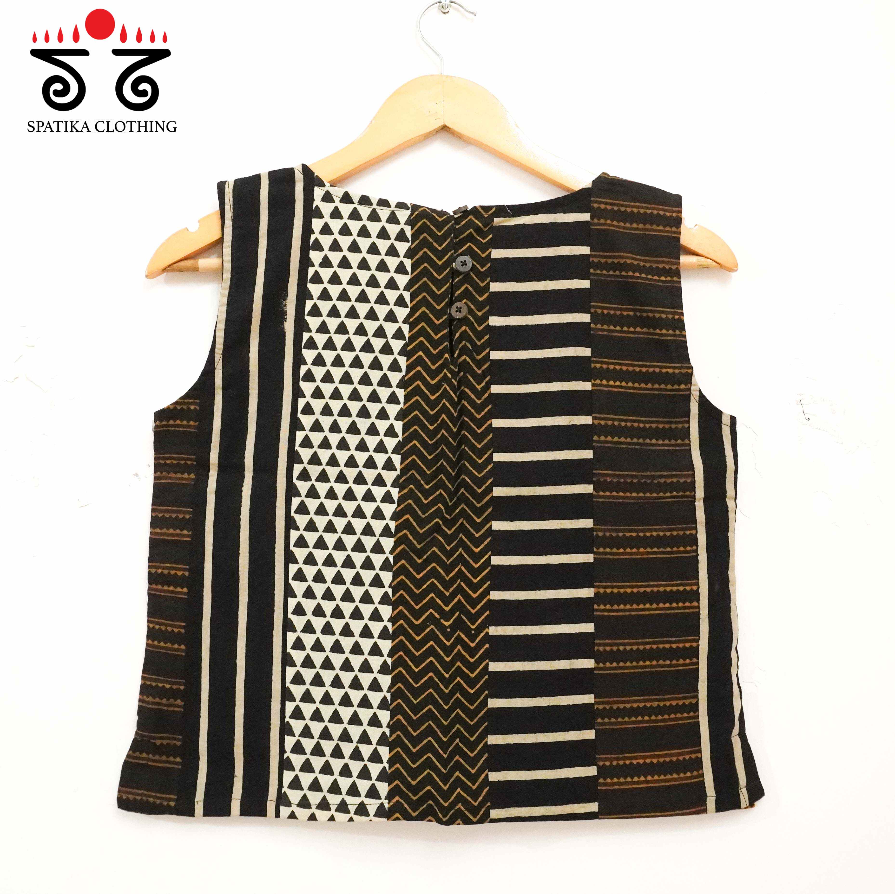 Ajrak Collage Hand Embroidered Crop Top