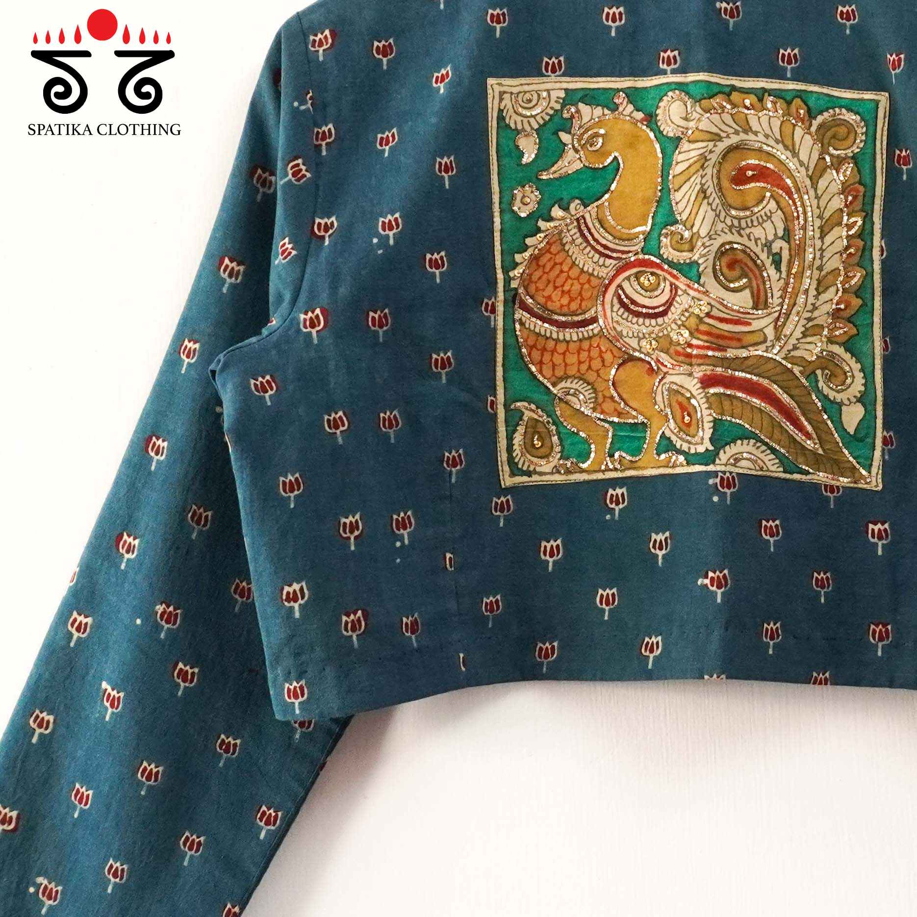 Ajrak Pen Kalamkari - Handcrafted Blouse