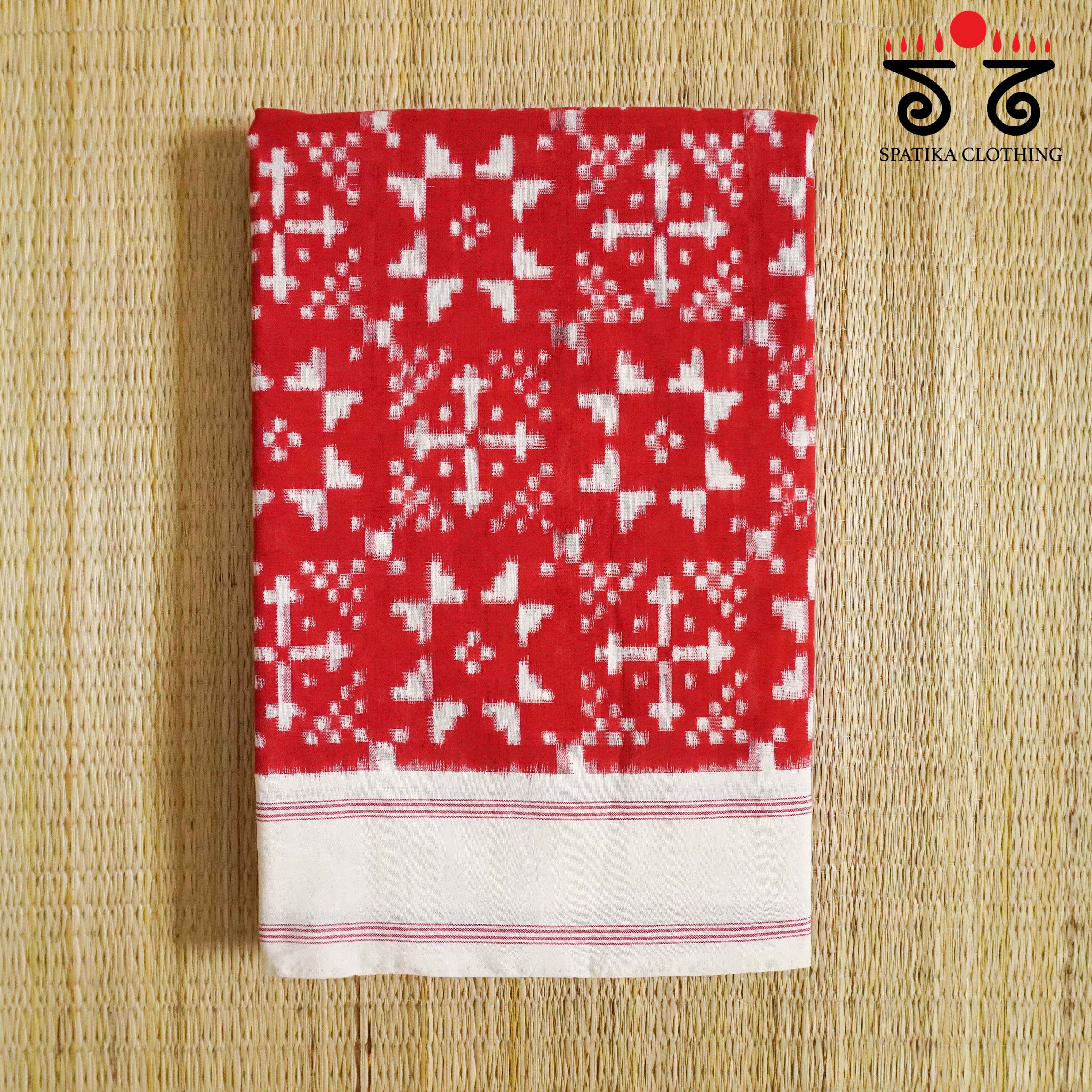 Telia Double Ikat - Handwoven Cotton Saree