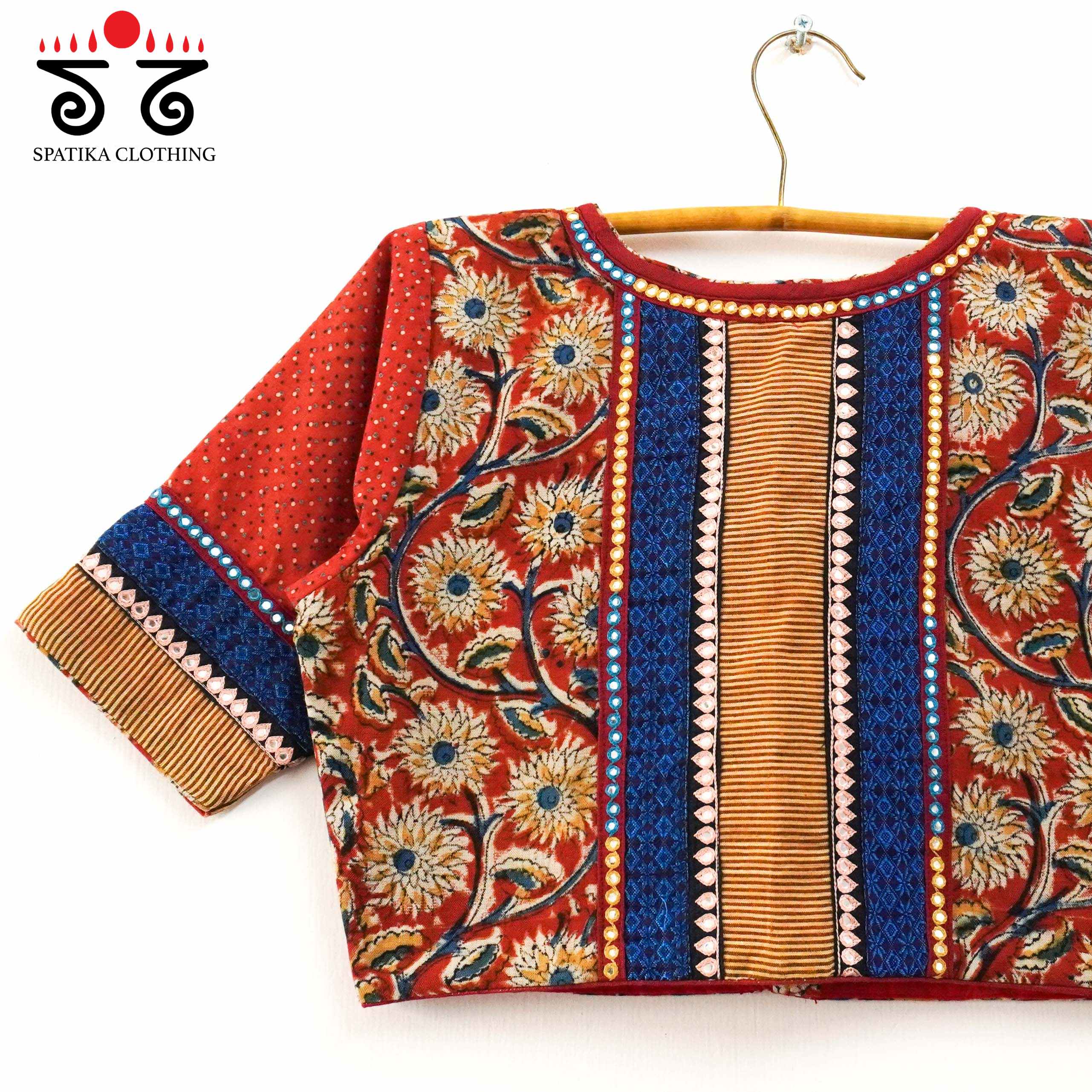 Terracotta Ajrak Kalamkari - Handcrafted Blouse