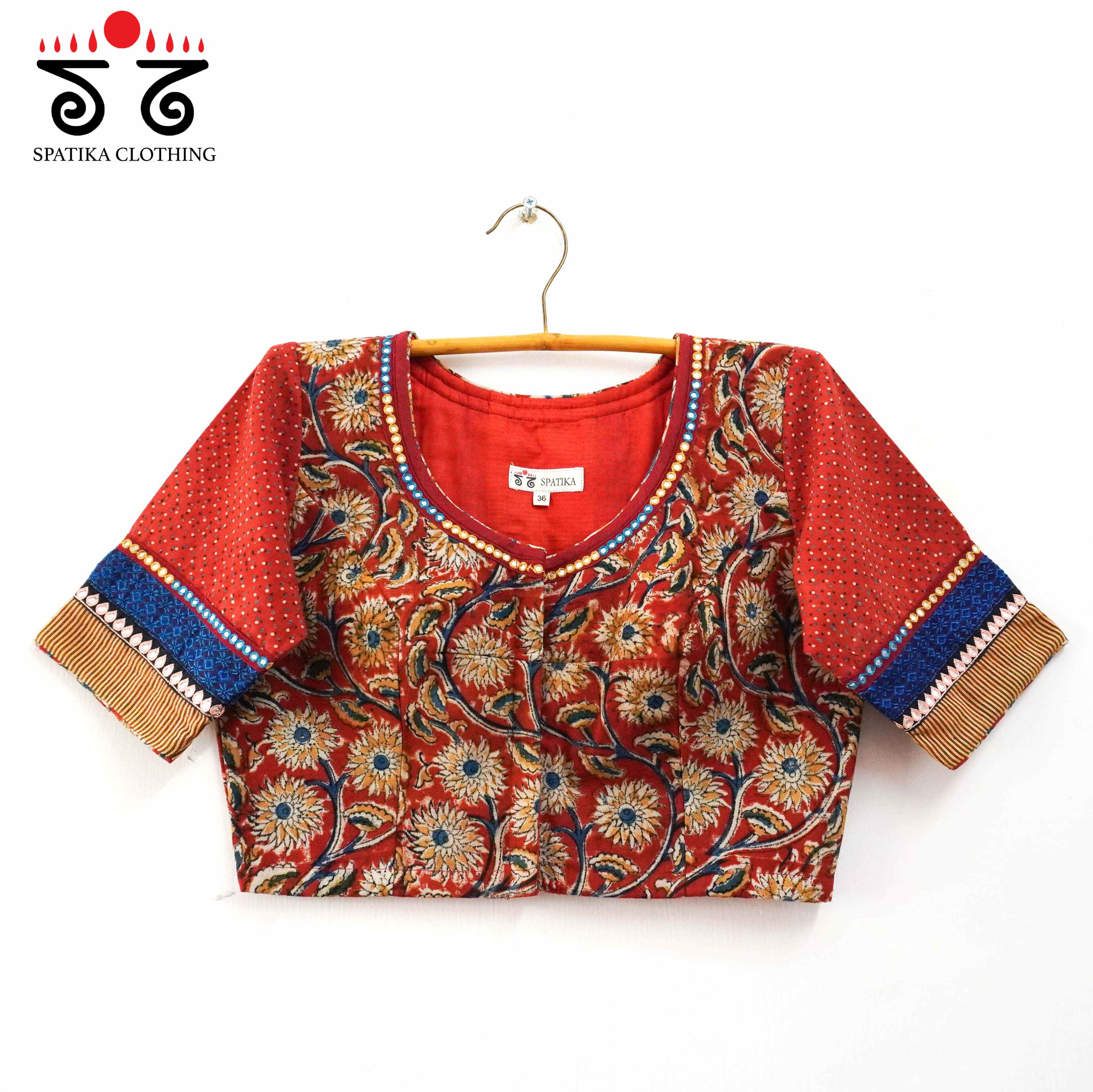 Terracotta Ajrak Kalamkari - Handcrafted Blouse