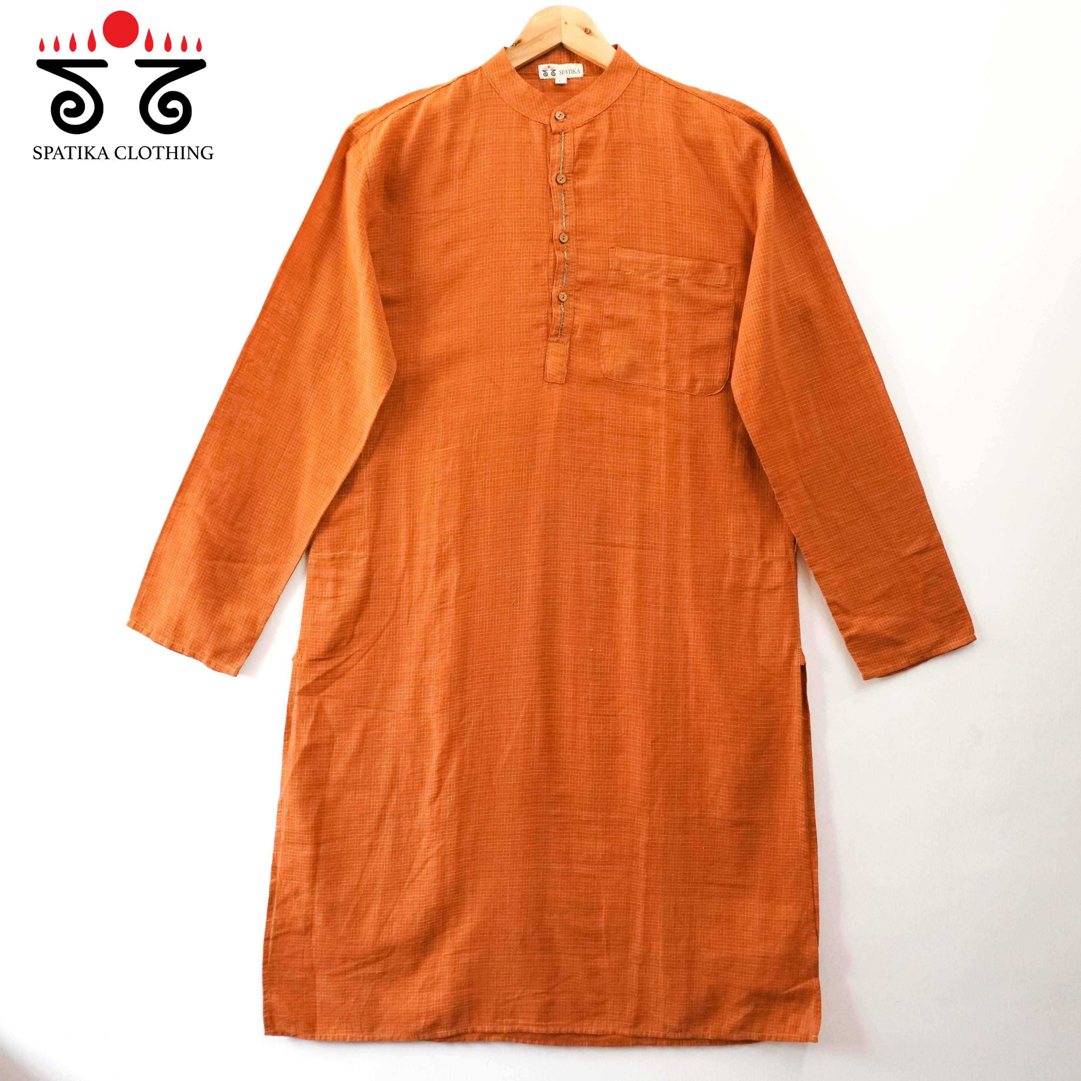 Men's Handwoven Cotton Long Kurta