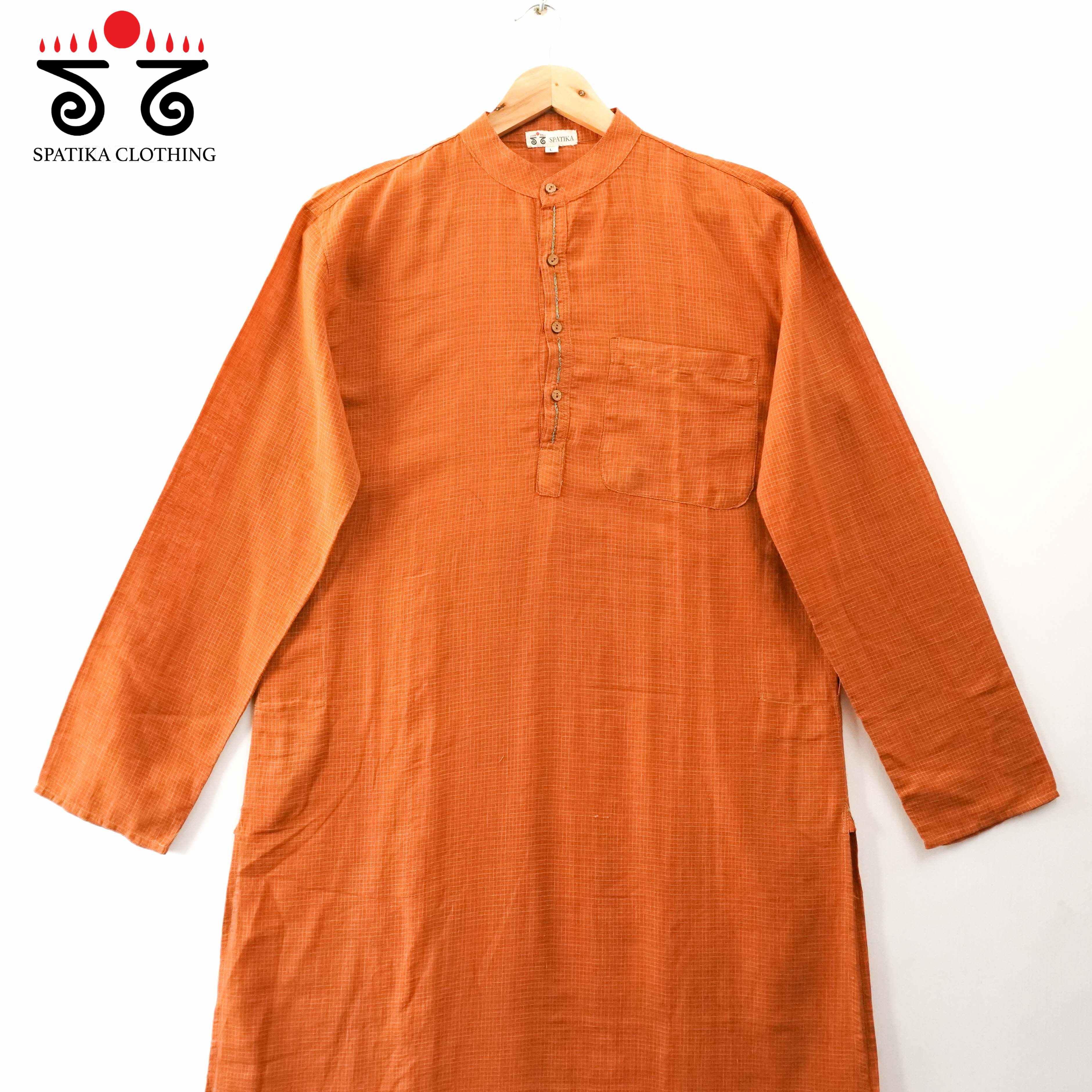 Men's Handwoven Cotton Long Kurta