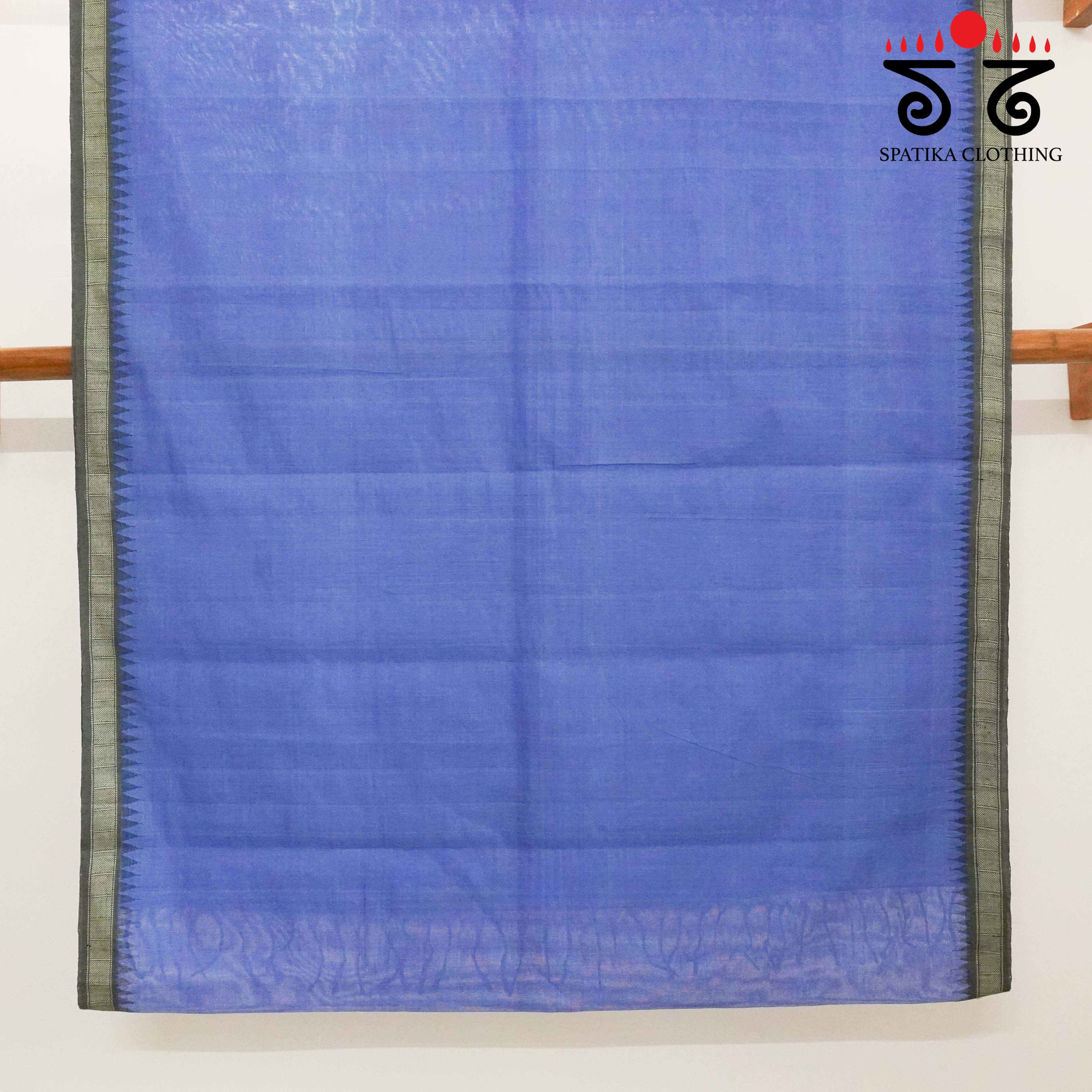 Blue Ponduru Handspun Cotton Saree - With Special Blouse