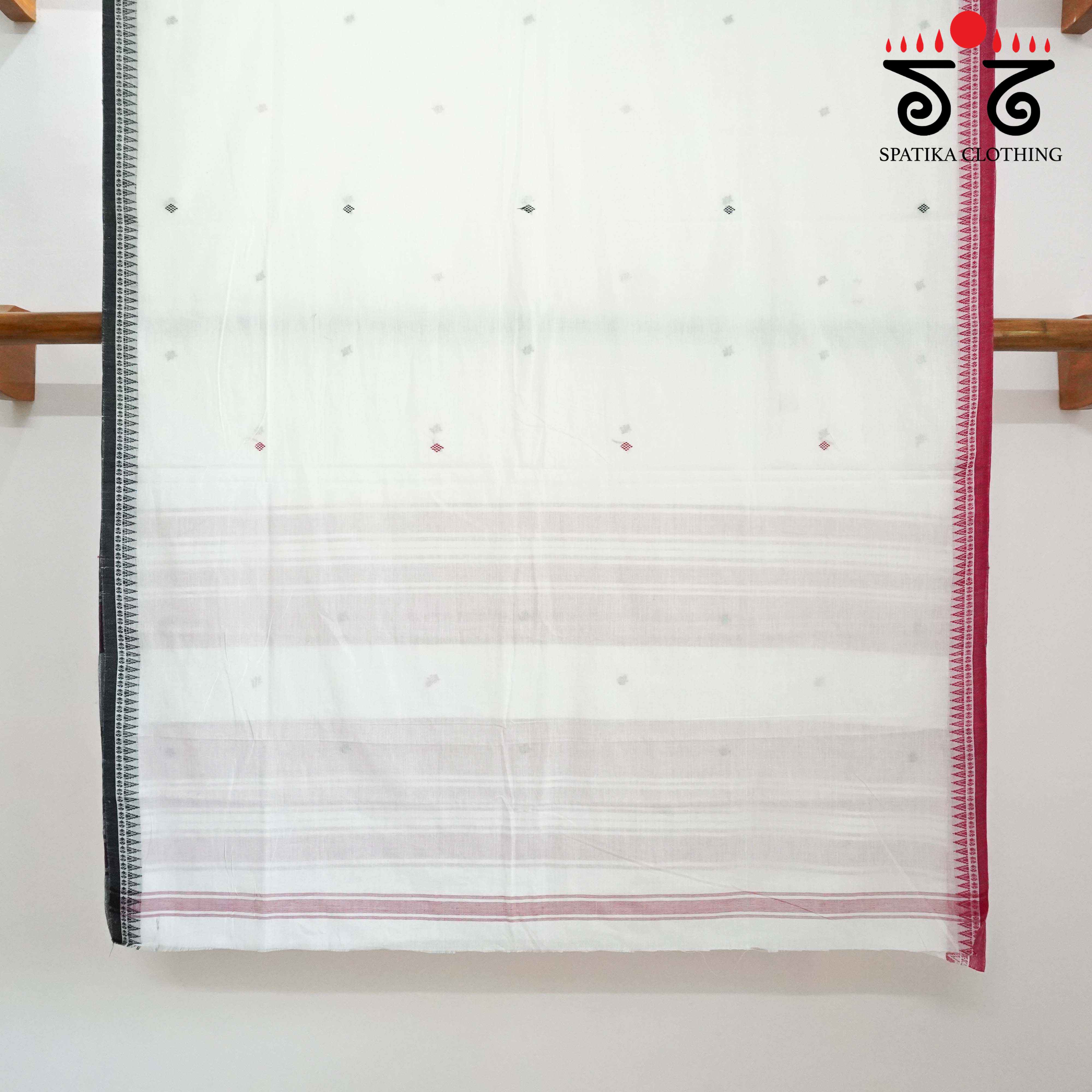 Begampur - White Multi-colour Handwoven Cotton Saree