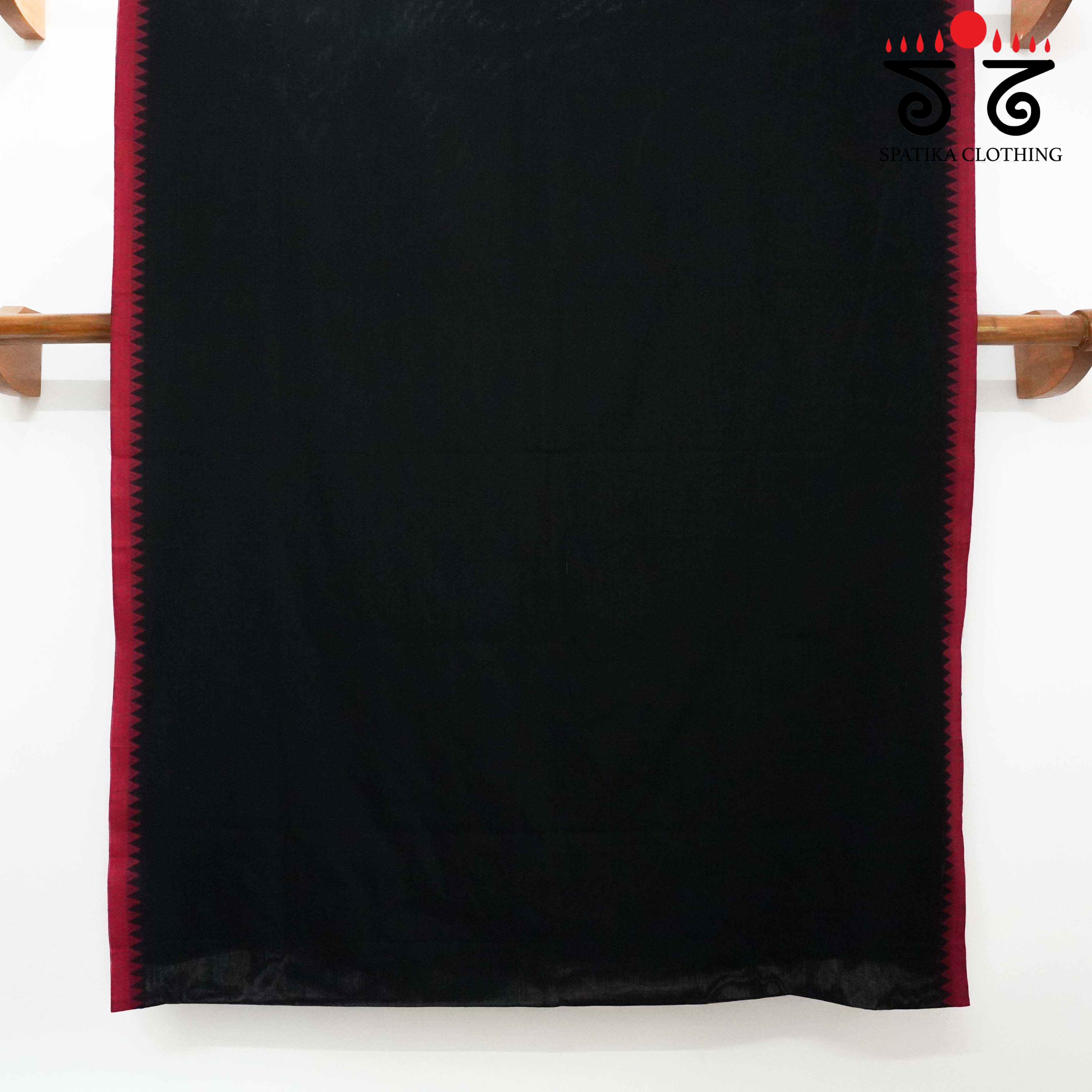 Begampur - Black & Red Handwoven Cotton Saree
