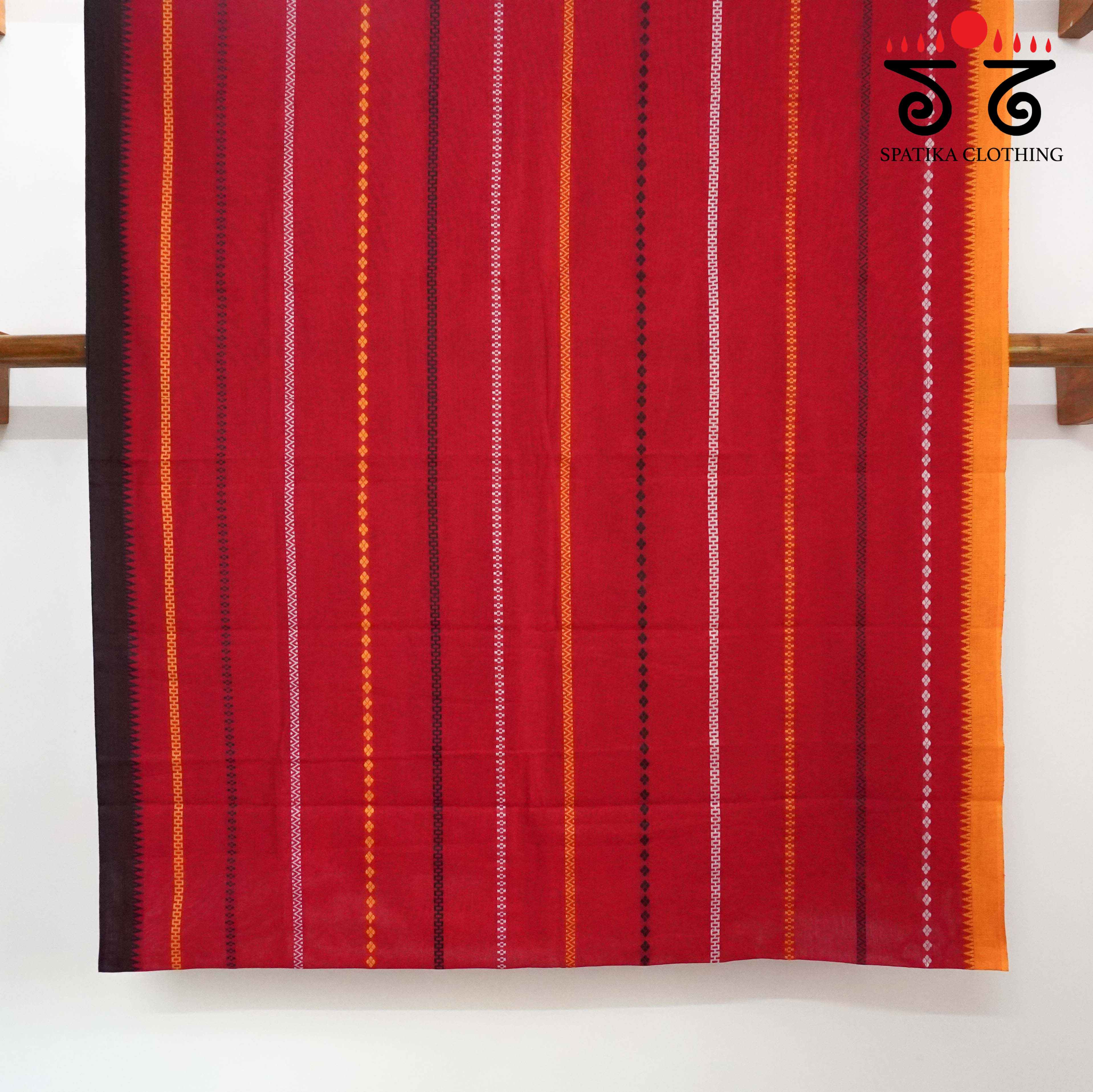 Begampur - Red Handwoven Cotton Saree