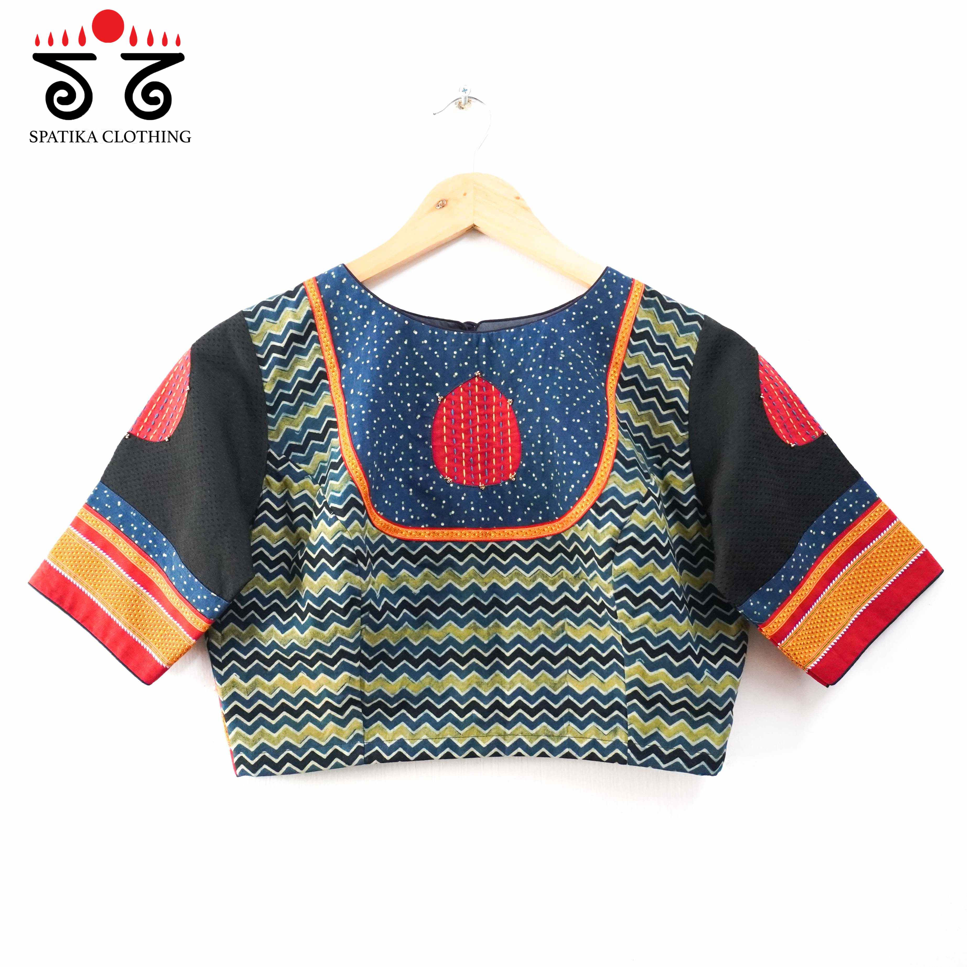 Ajrak Patch Work Blouse New!