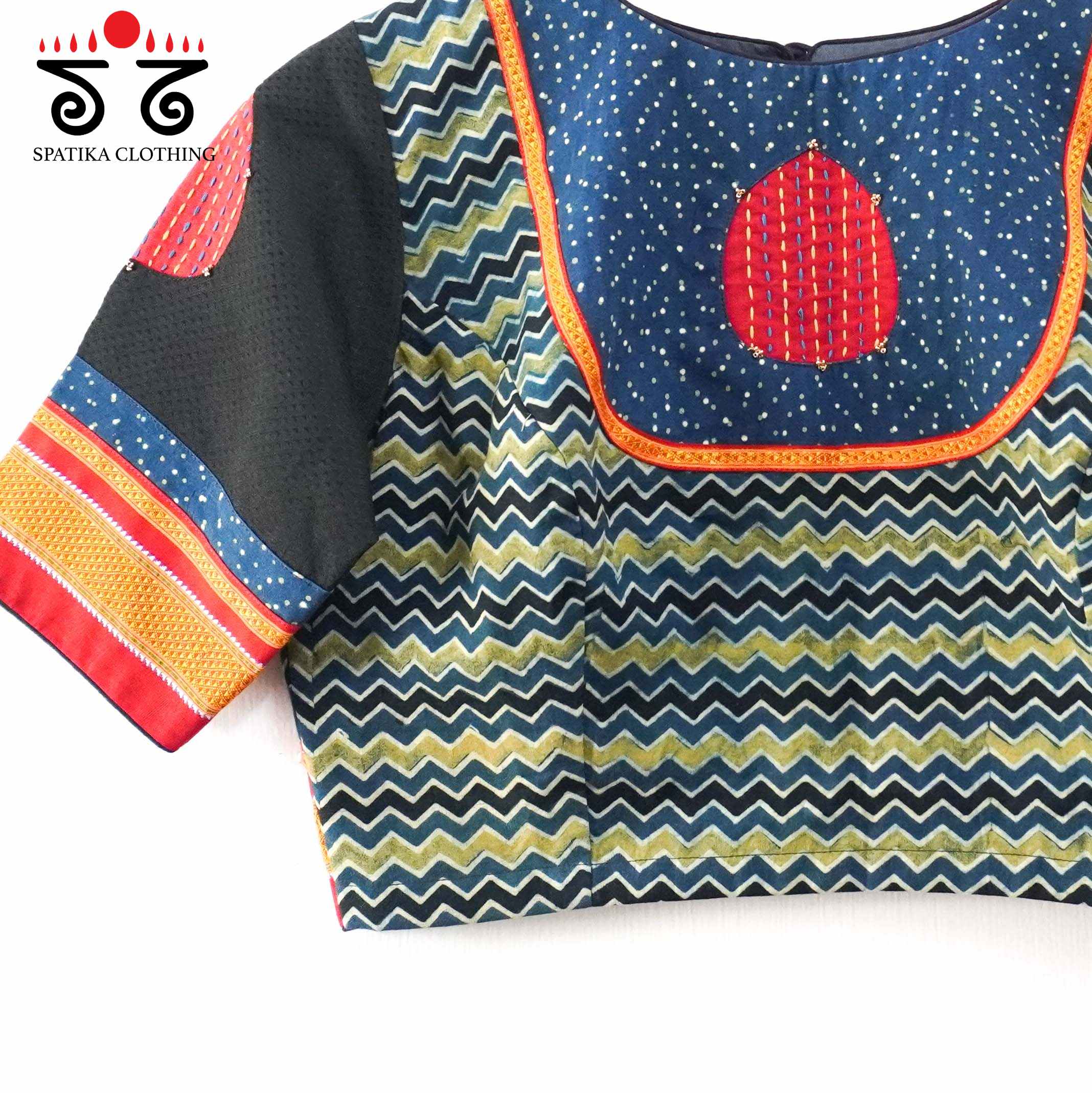 Ajrak Patch Work Blouse New!