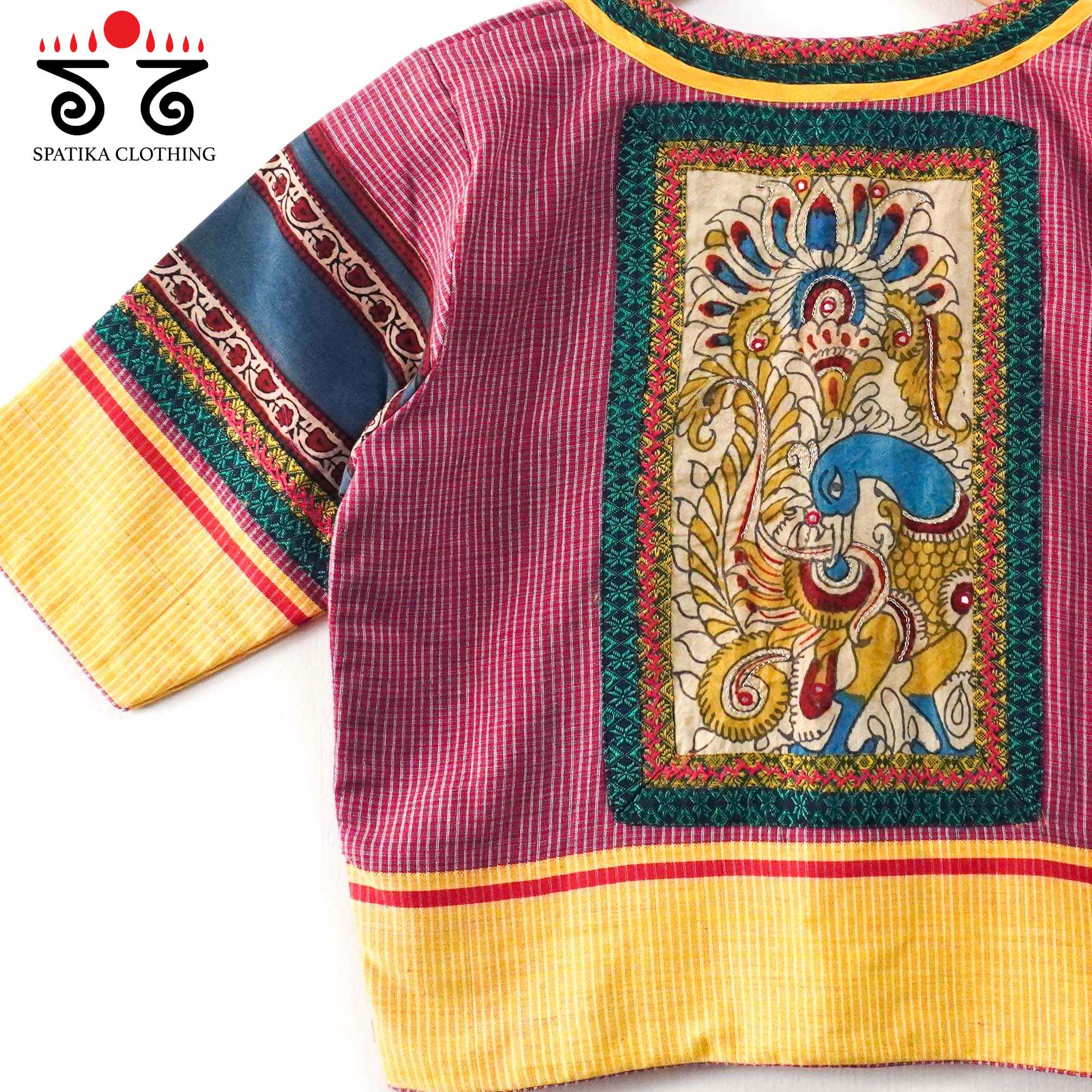 Annapakshi - Pen Kalamkari Crop top
