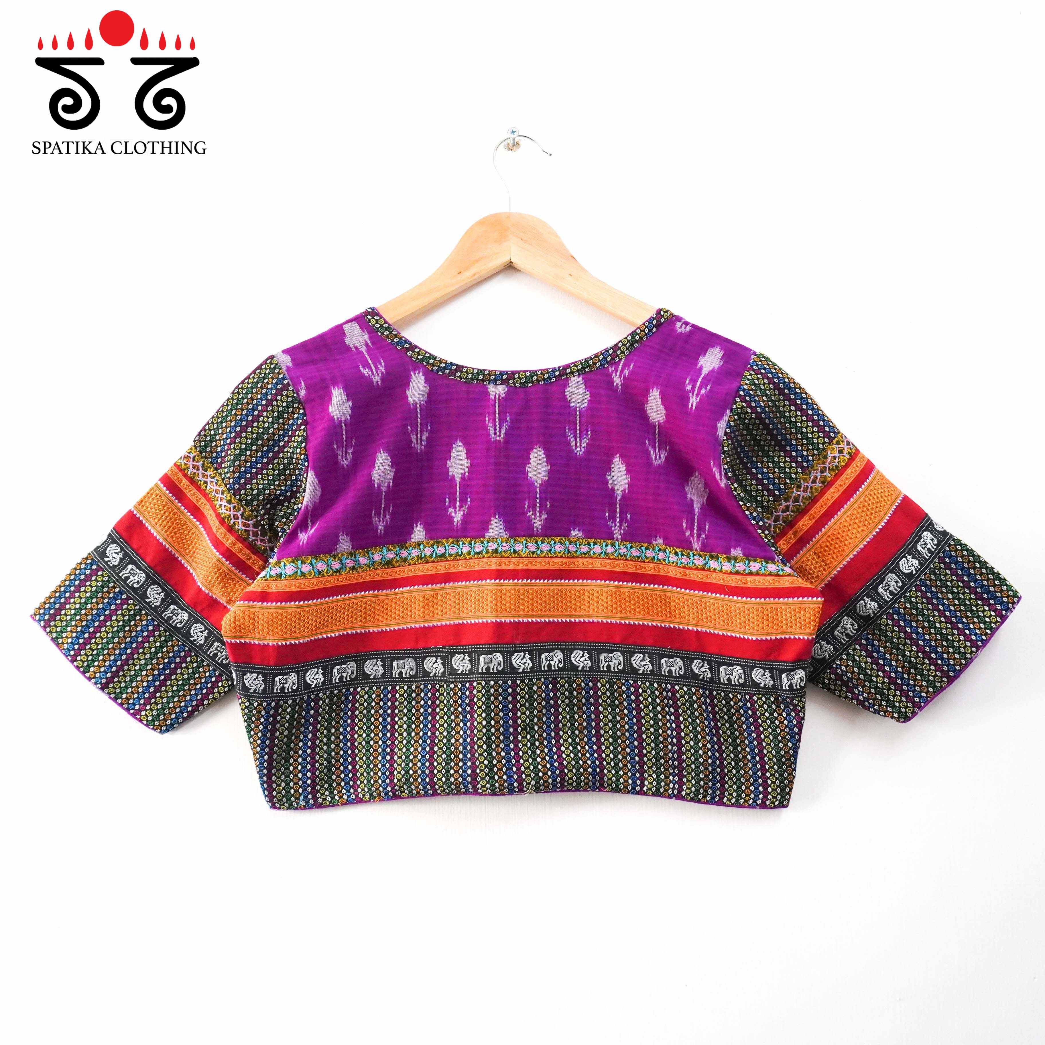 Purple Ikat Khun-Hand crafted Blouse