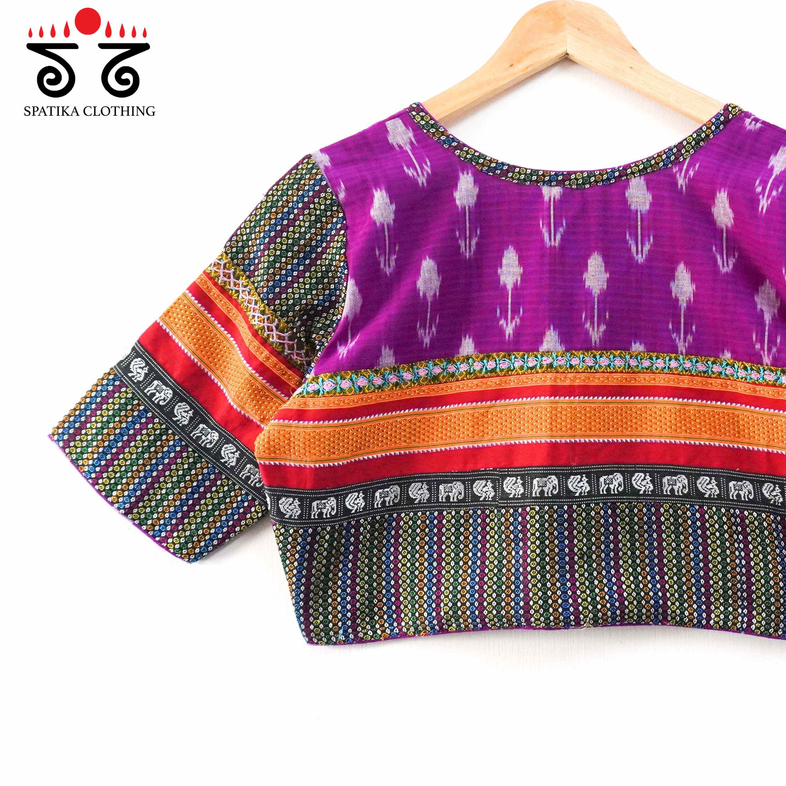 Purple Ikat Khun-Hand crafted Blouse