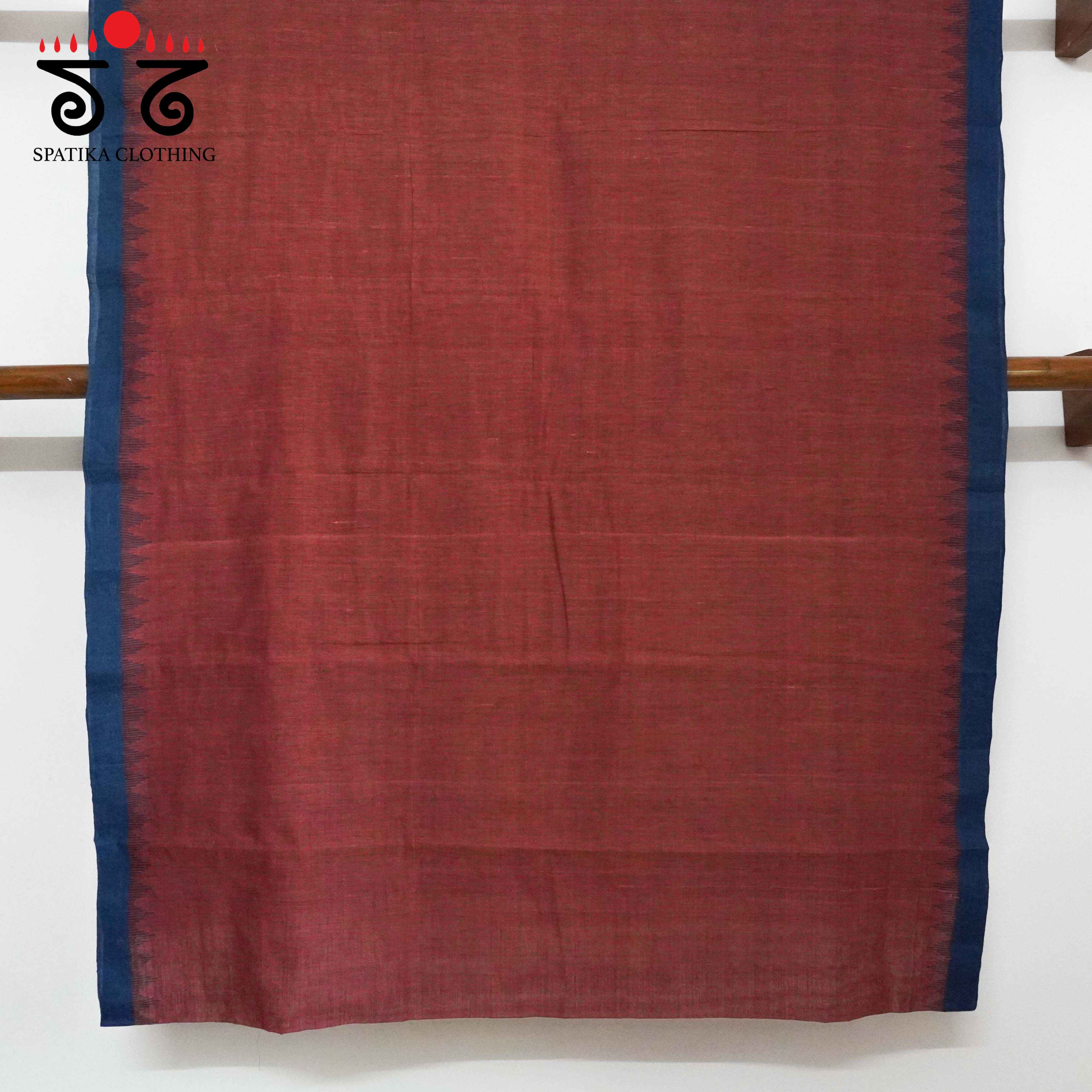 Red Ponduru Handspun Cotton Saree - With Special Blouse