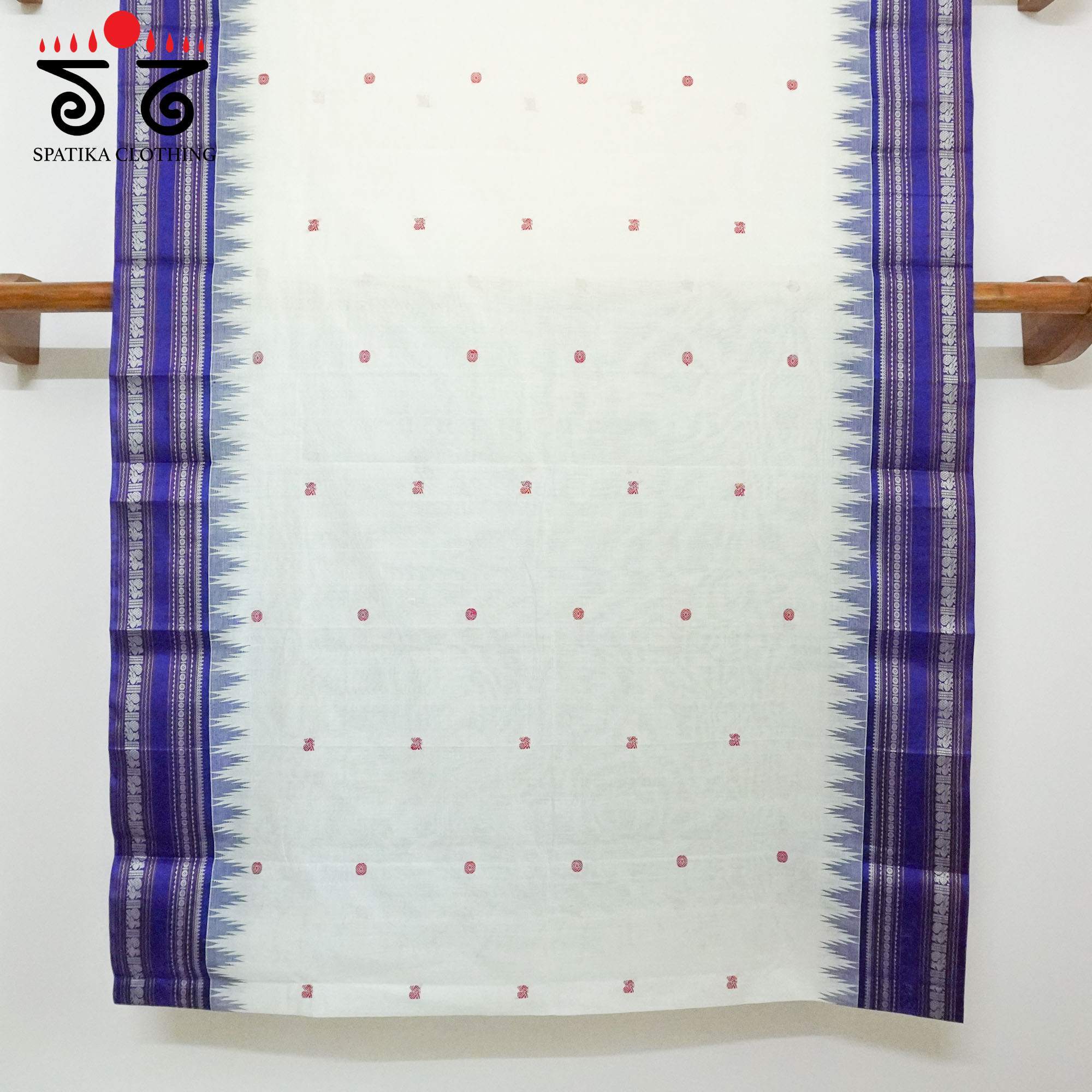 White Korvai Kanchi Cotton - Silk Border Saree
