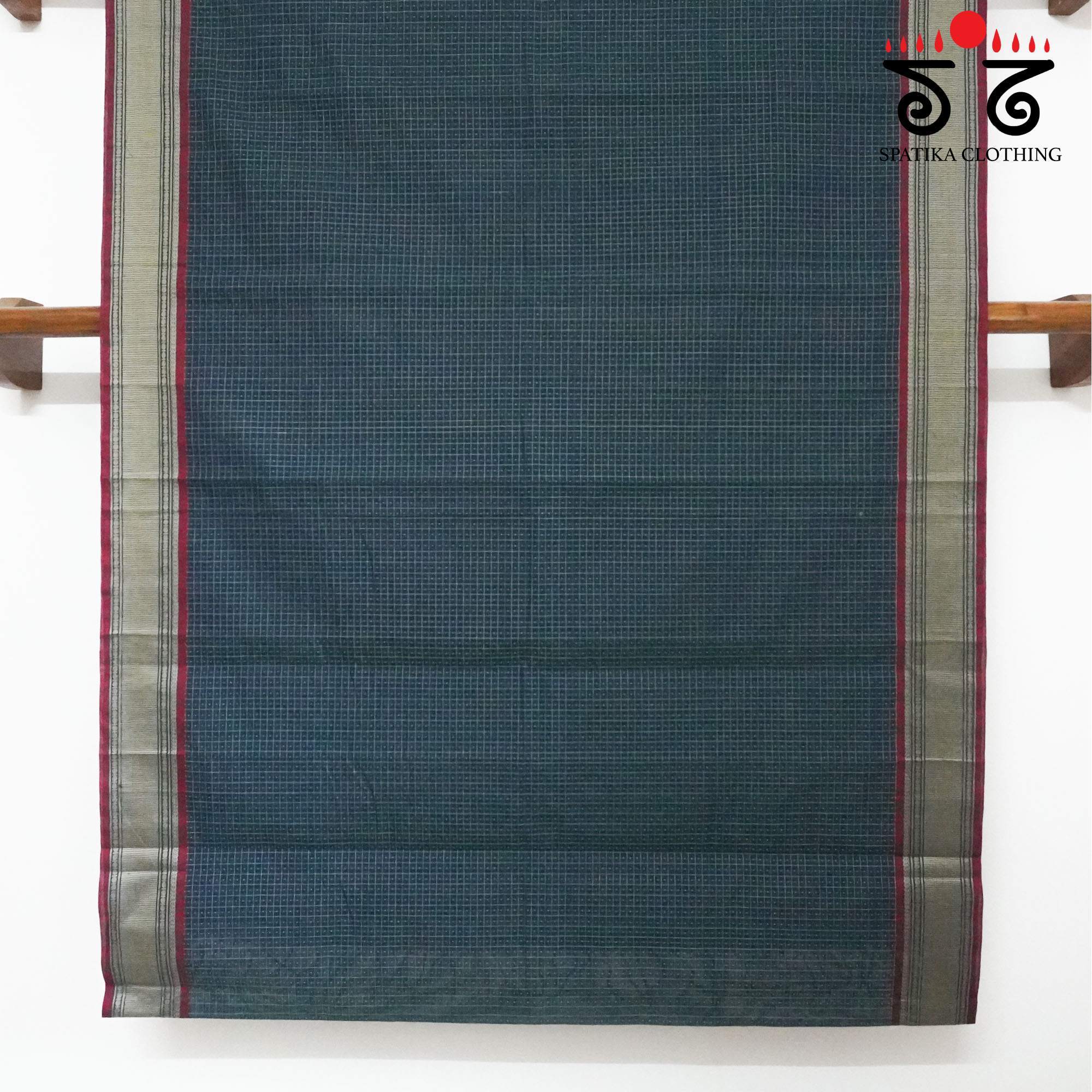 Teal Kanchi Cotton Saree