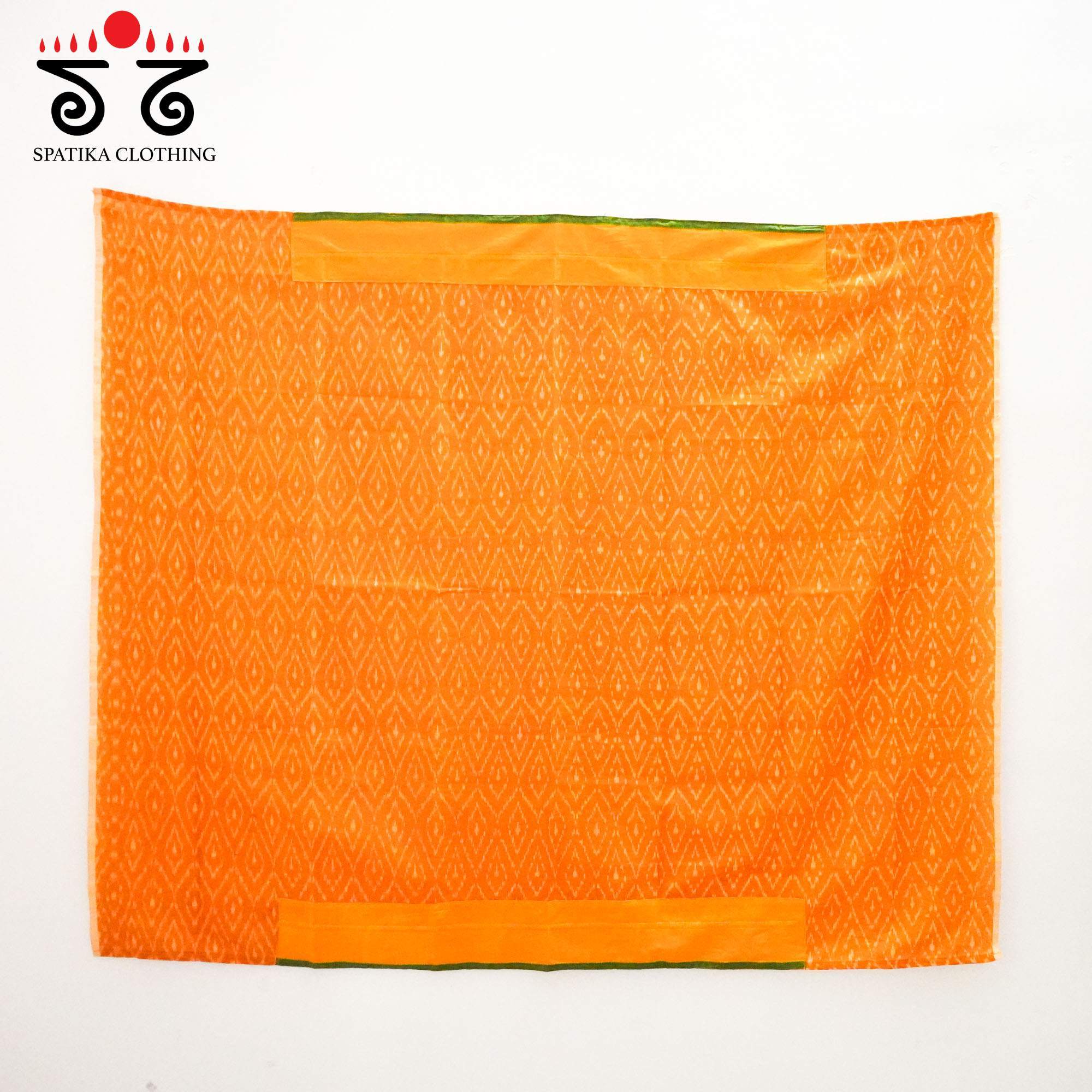 Red Kanchi Cotton Saree With Ikat Blouse