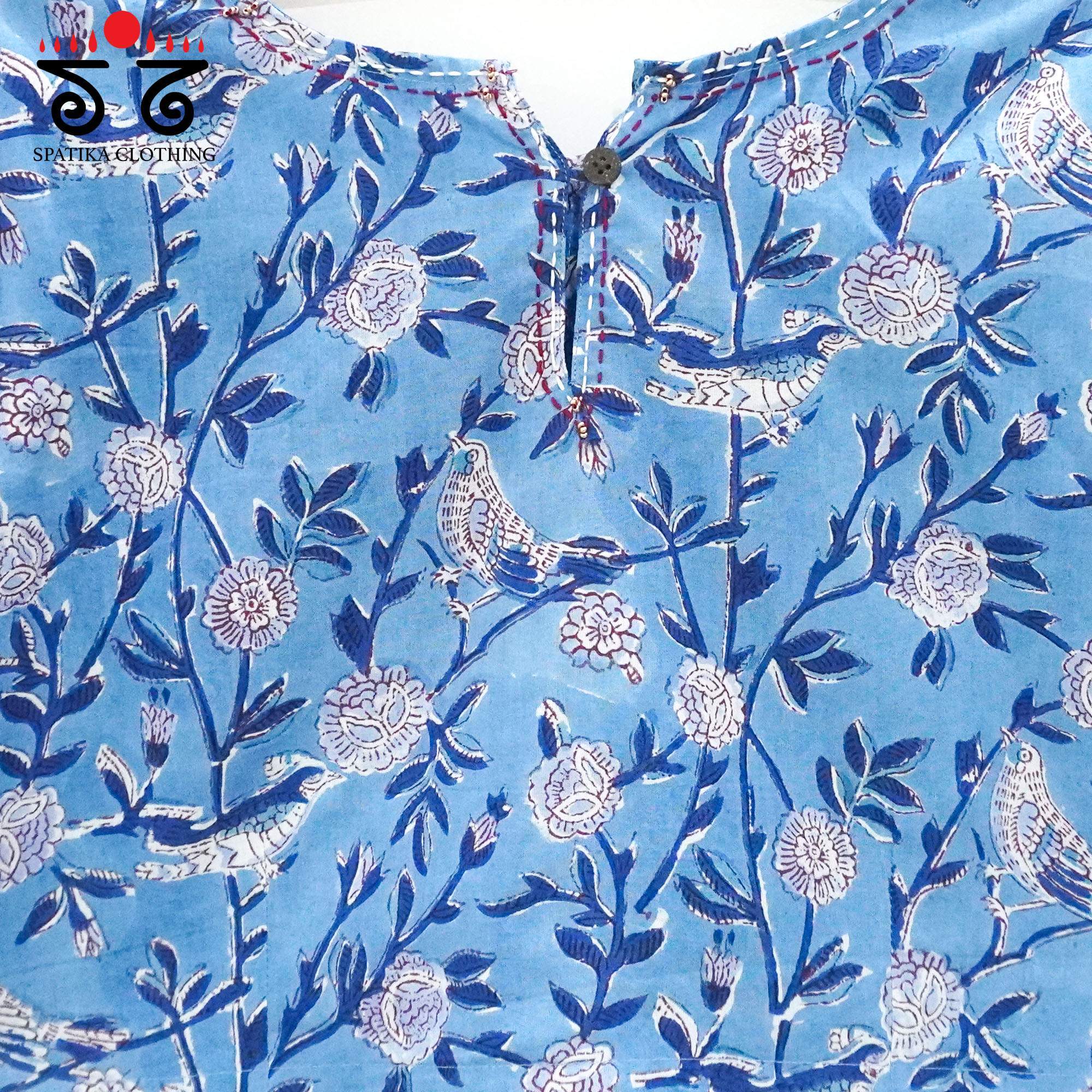 The Blue Ruffle Sleeves Blouse