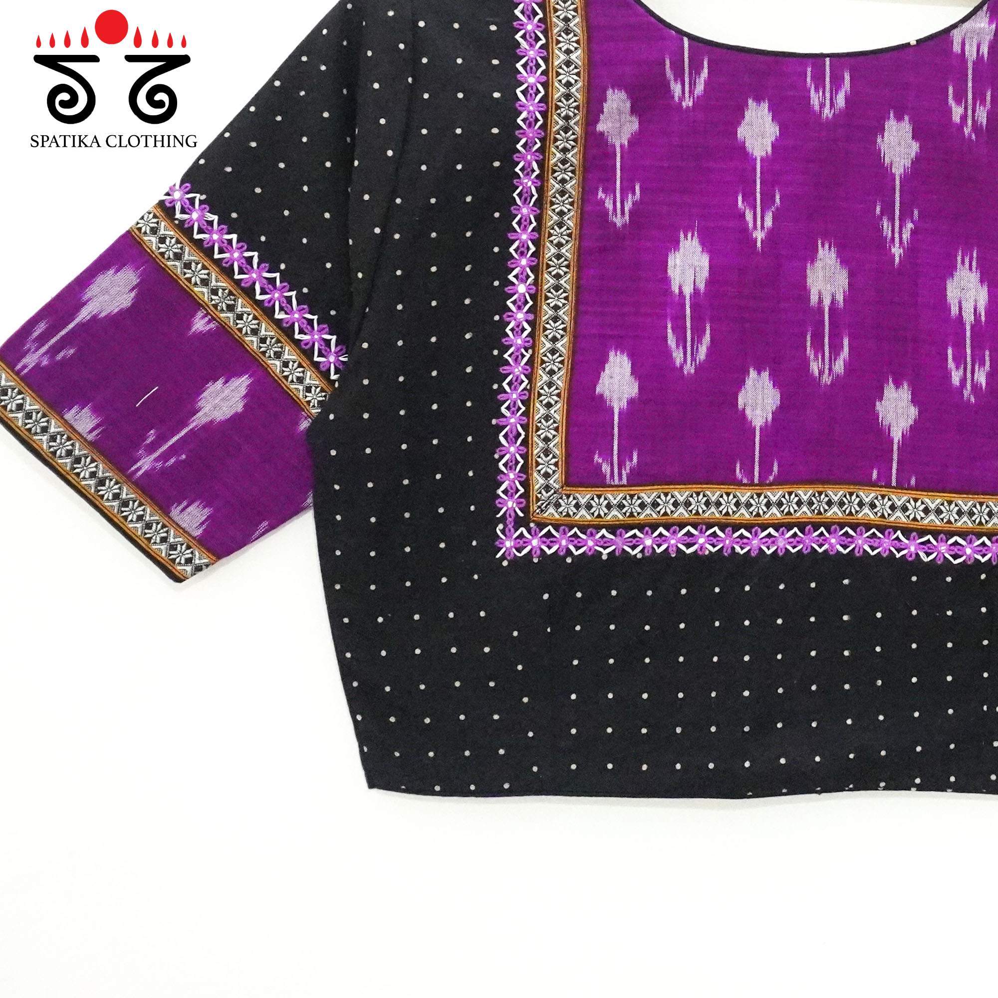 Black Ajrak - Ikat Hand Crafted Blouse