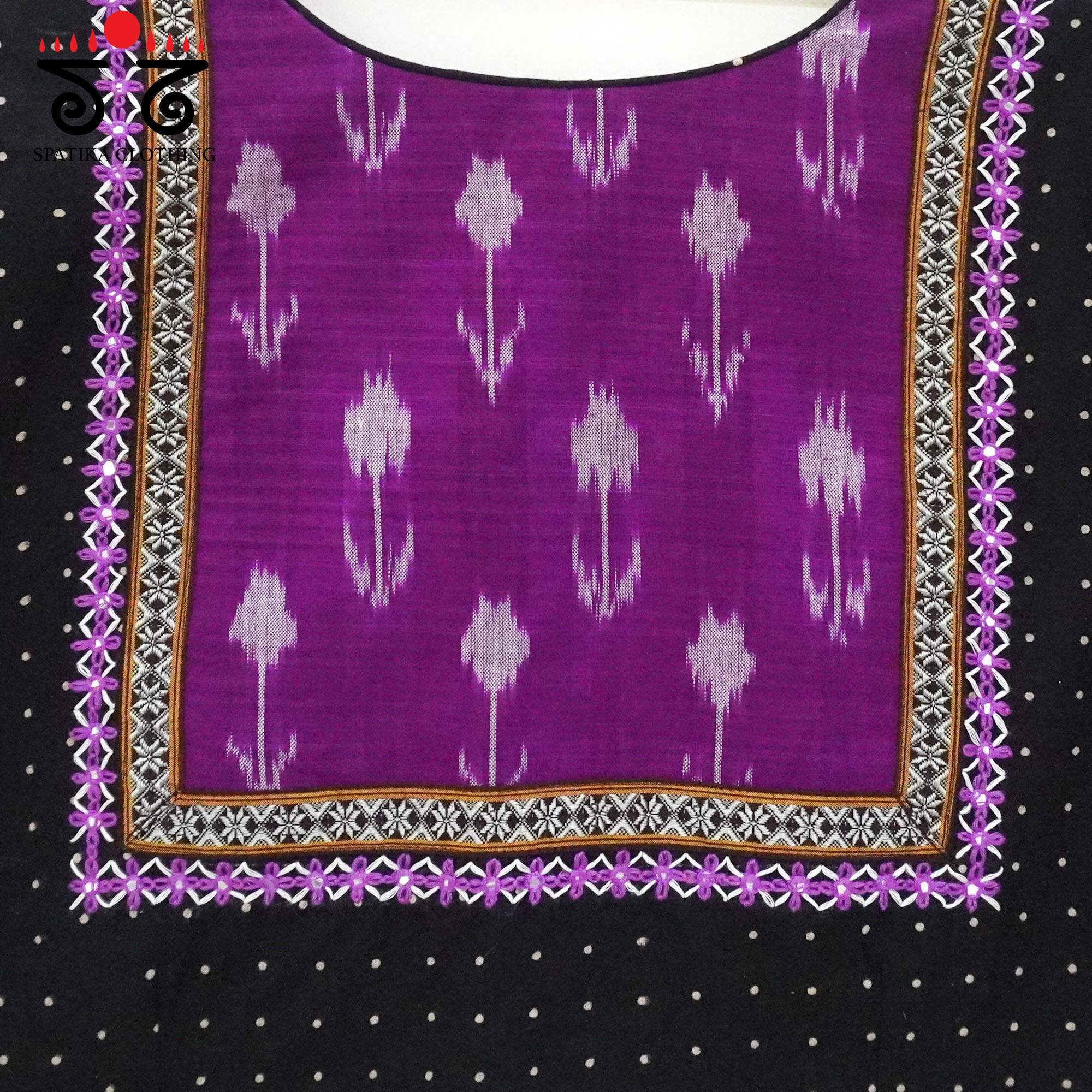 Black Ajrak - Ikat Hand Crafted Blouse