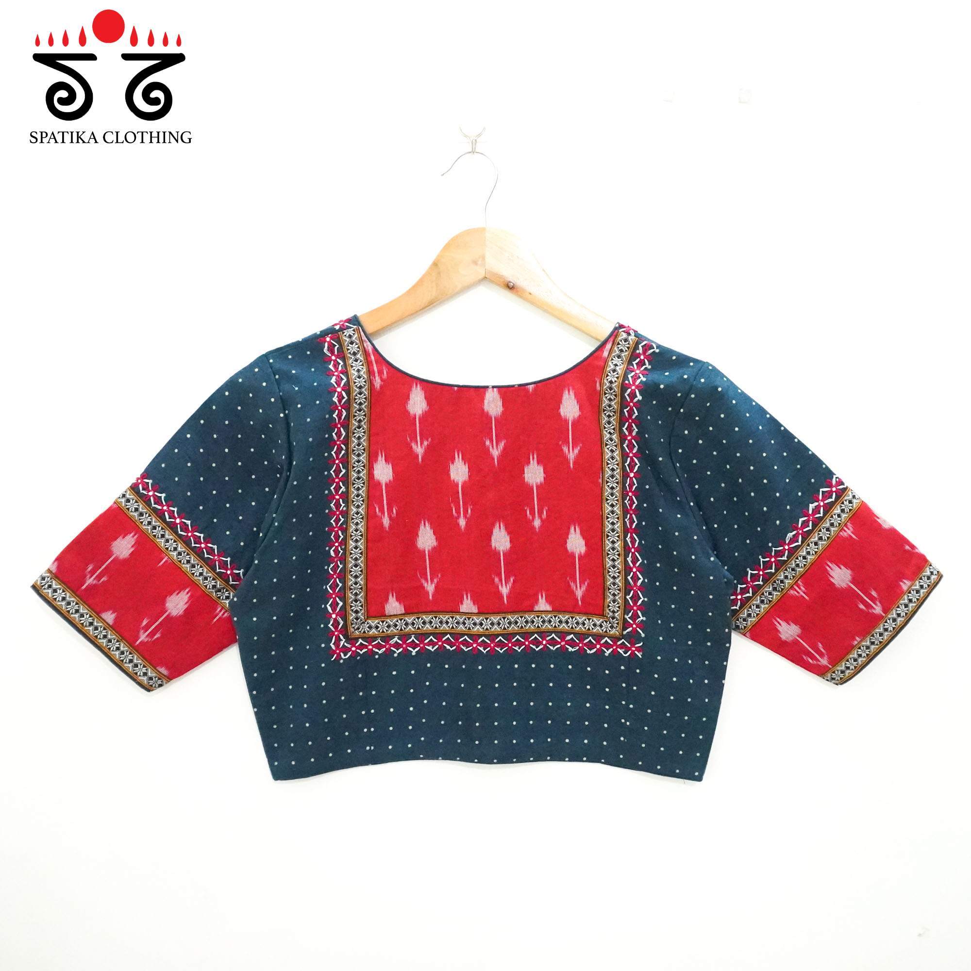 Blue Ajrak - Ikat Hand Crafted Blouse