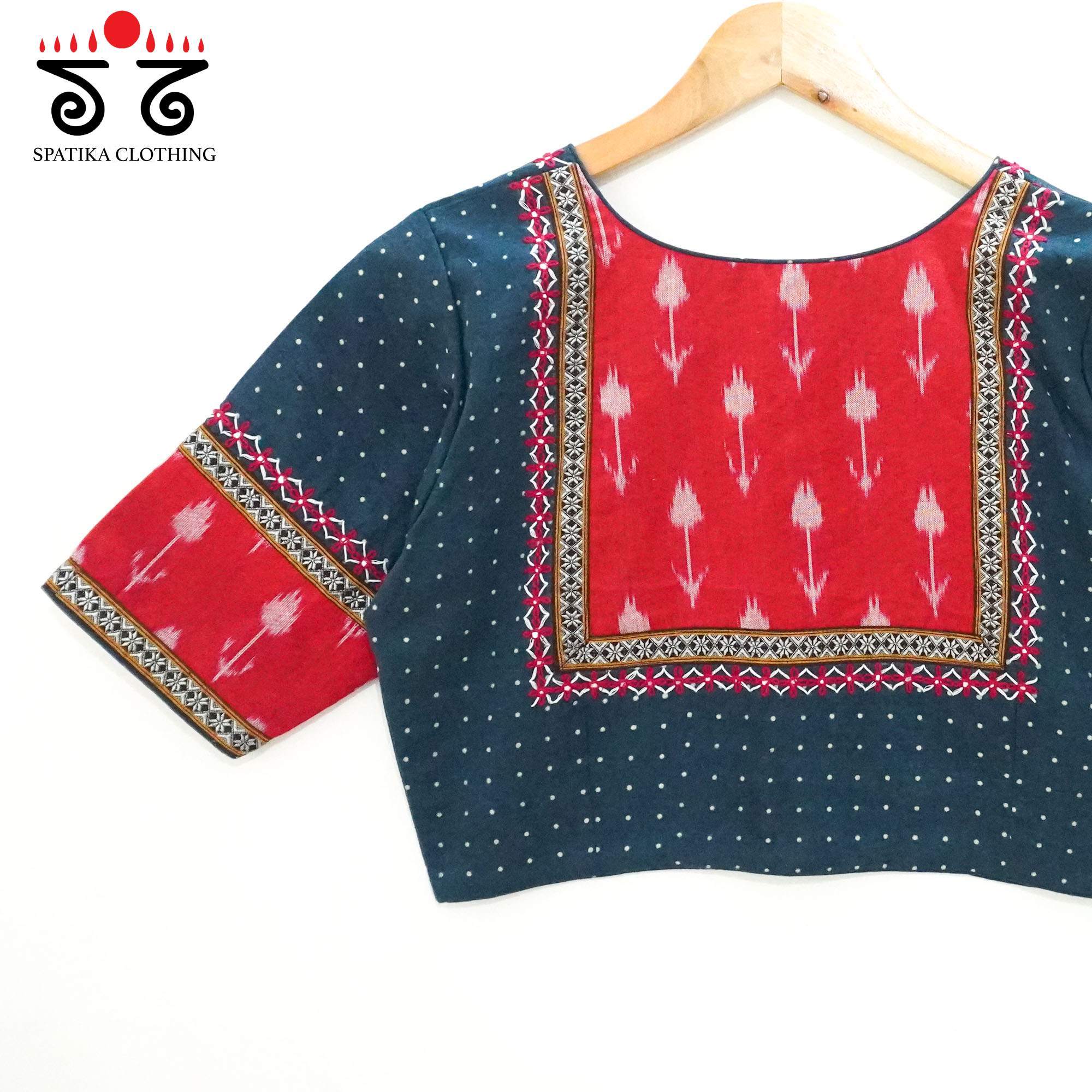 Blue Ajrak - Ikat Hand Crafted Blouse