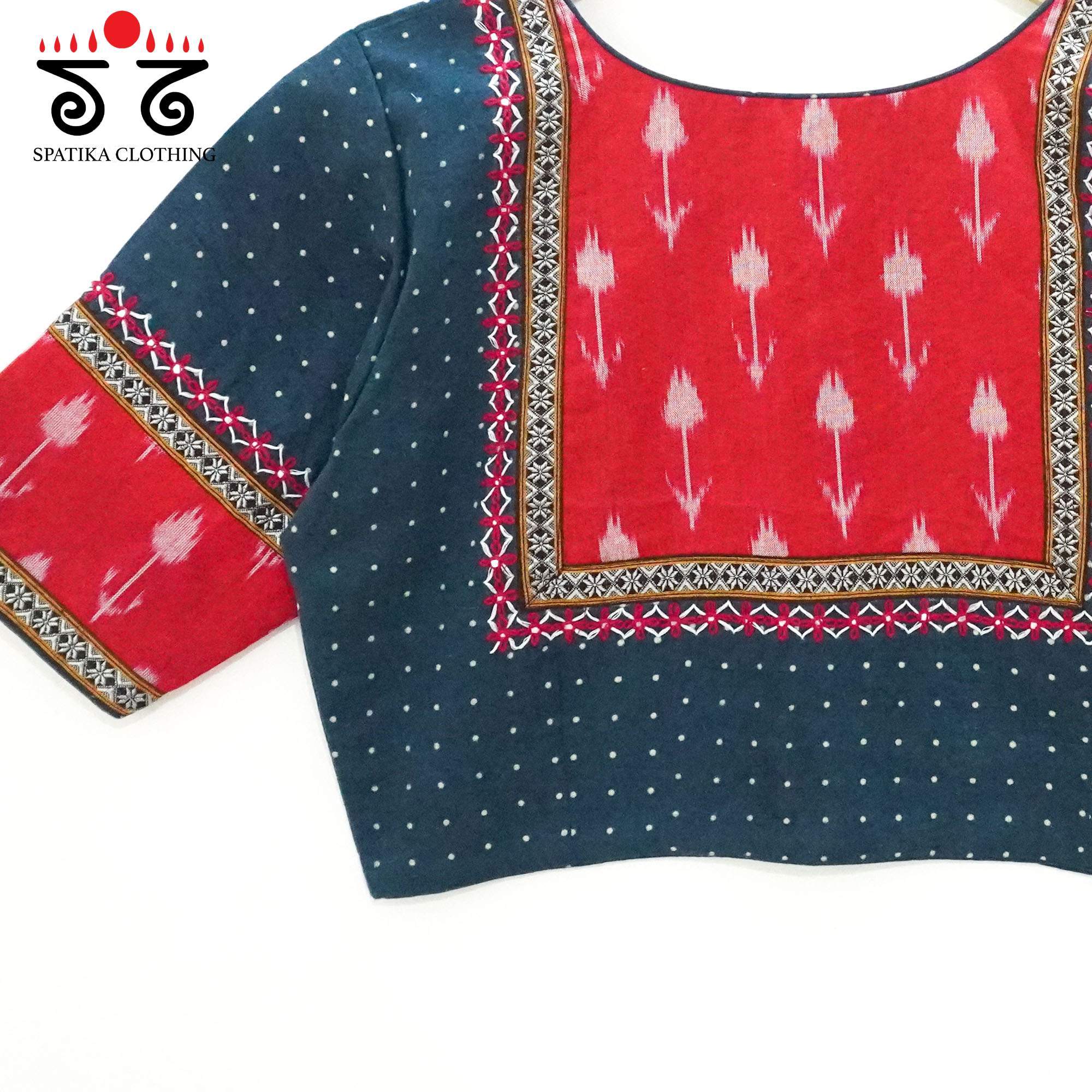 Blue Ajrak - Ikat Hand Crafted Blouse