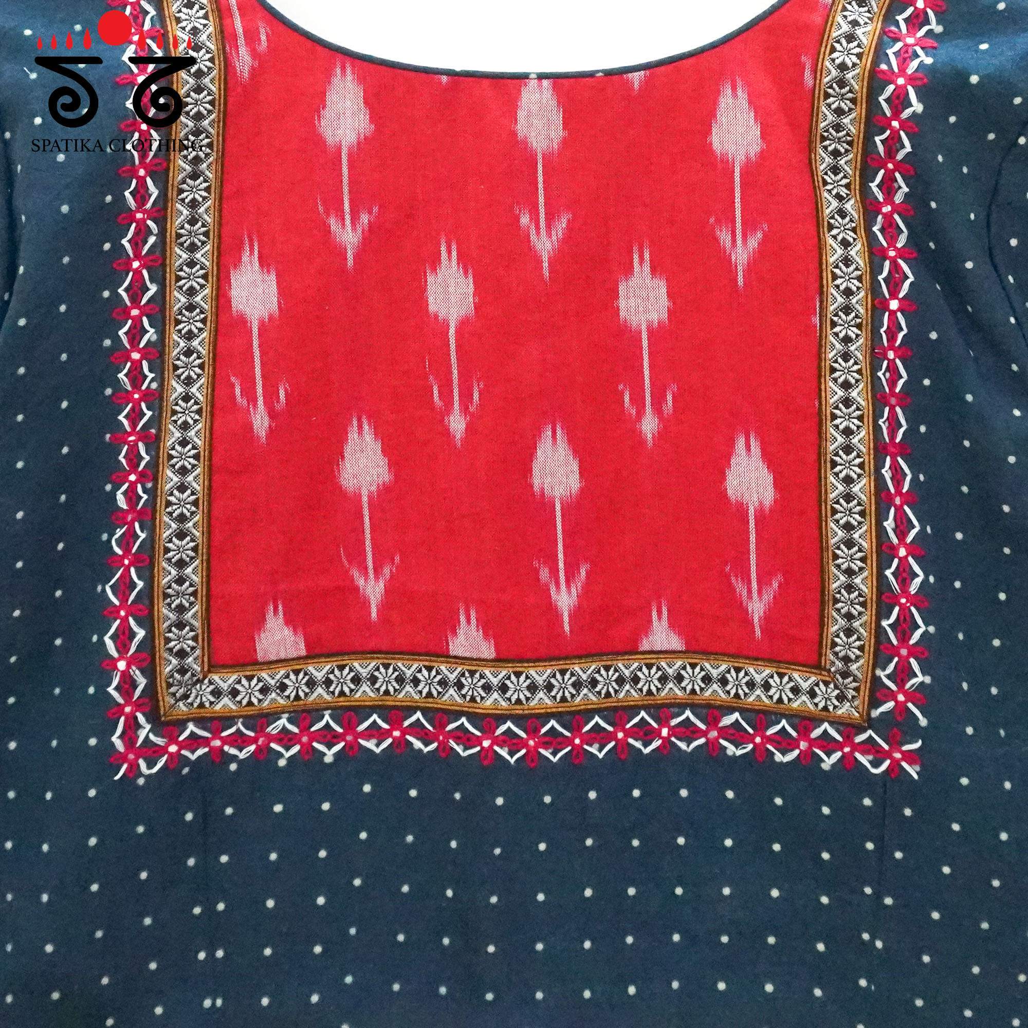 Blue Ajrak - Ikat Hand Crafted Blouse