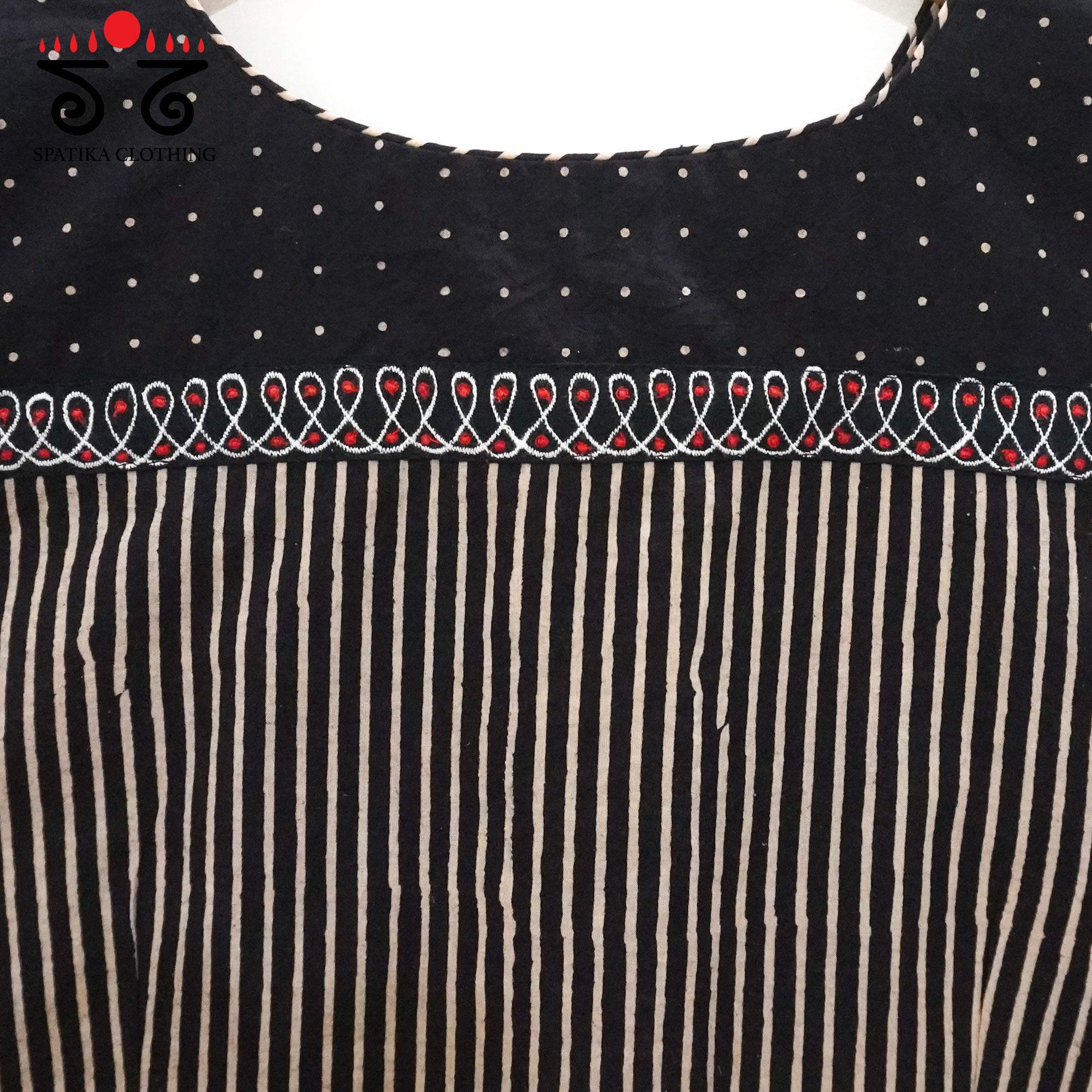 Black Ajrakh - Kolam Sleeveless Blouse