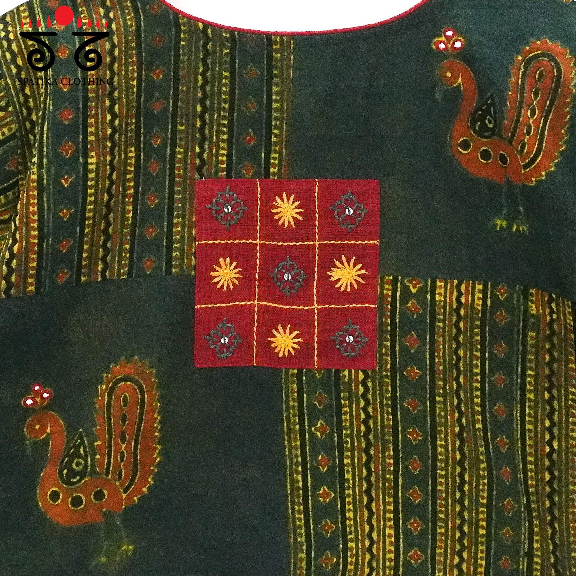 Green Morni Collage-Handcrafted Blouse