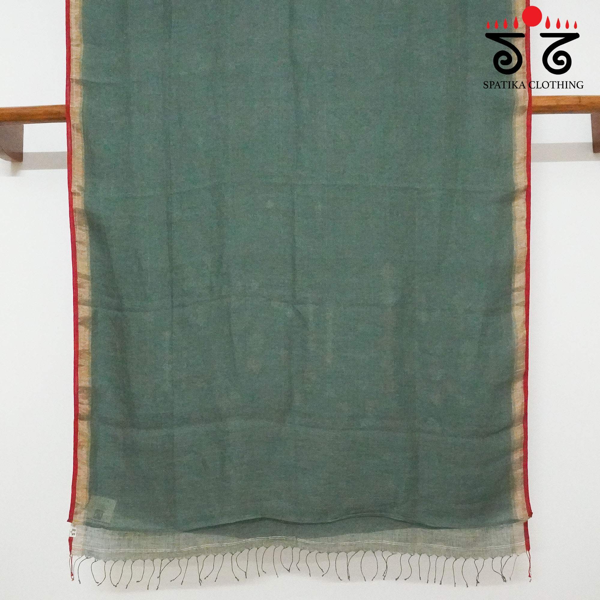 Grey Jamdhani-Linen Cotton Saree