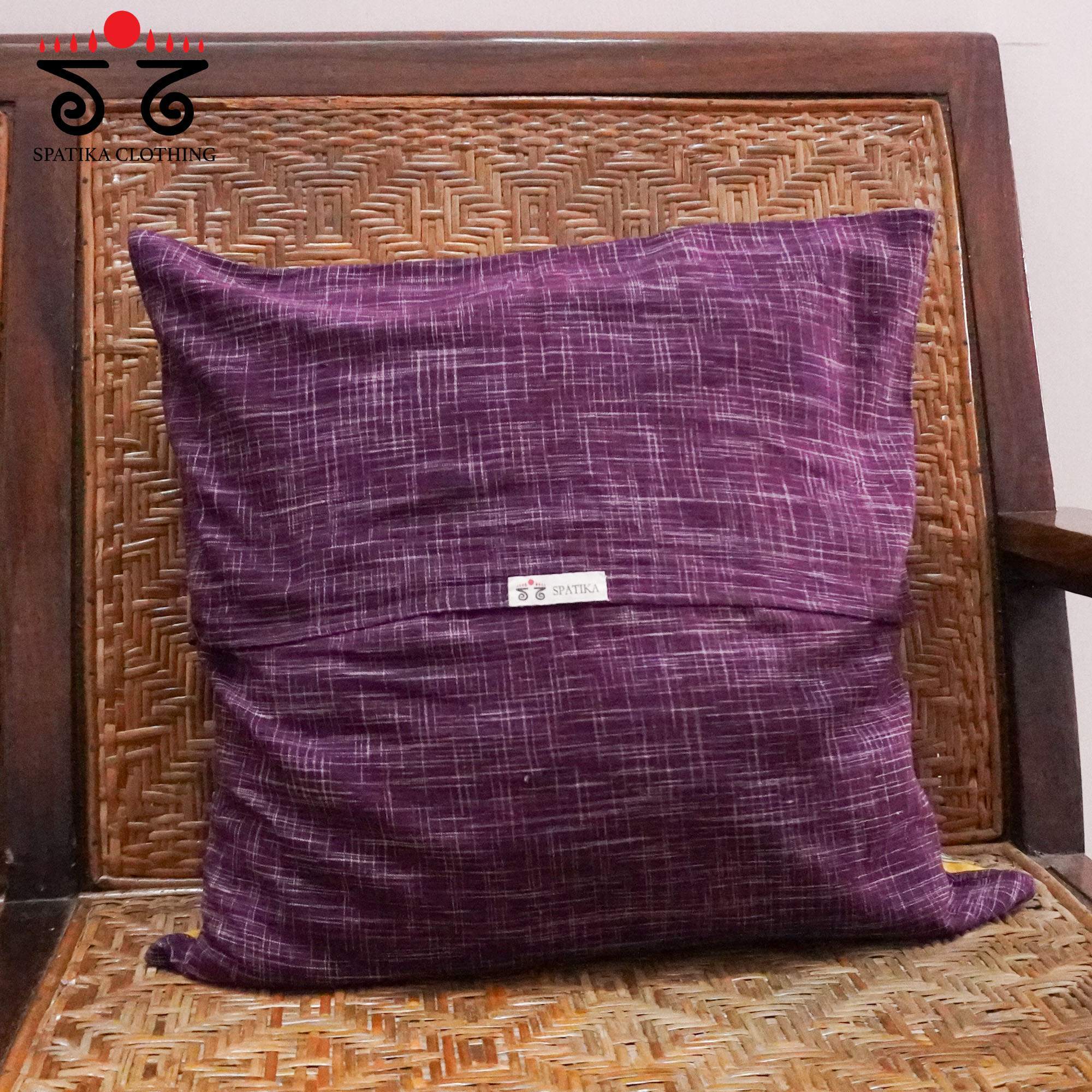 Maroon Pen Kalamkari Cushion Cover