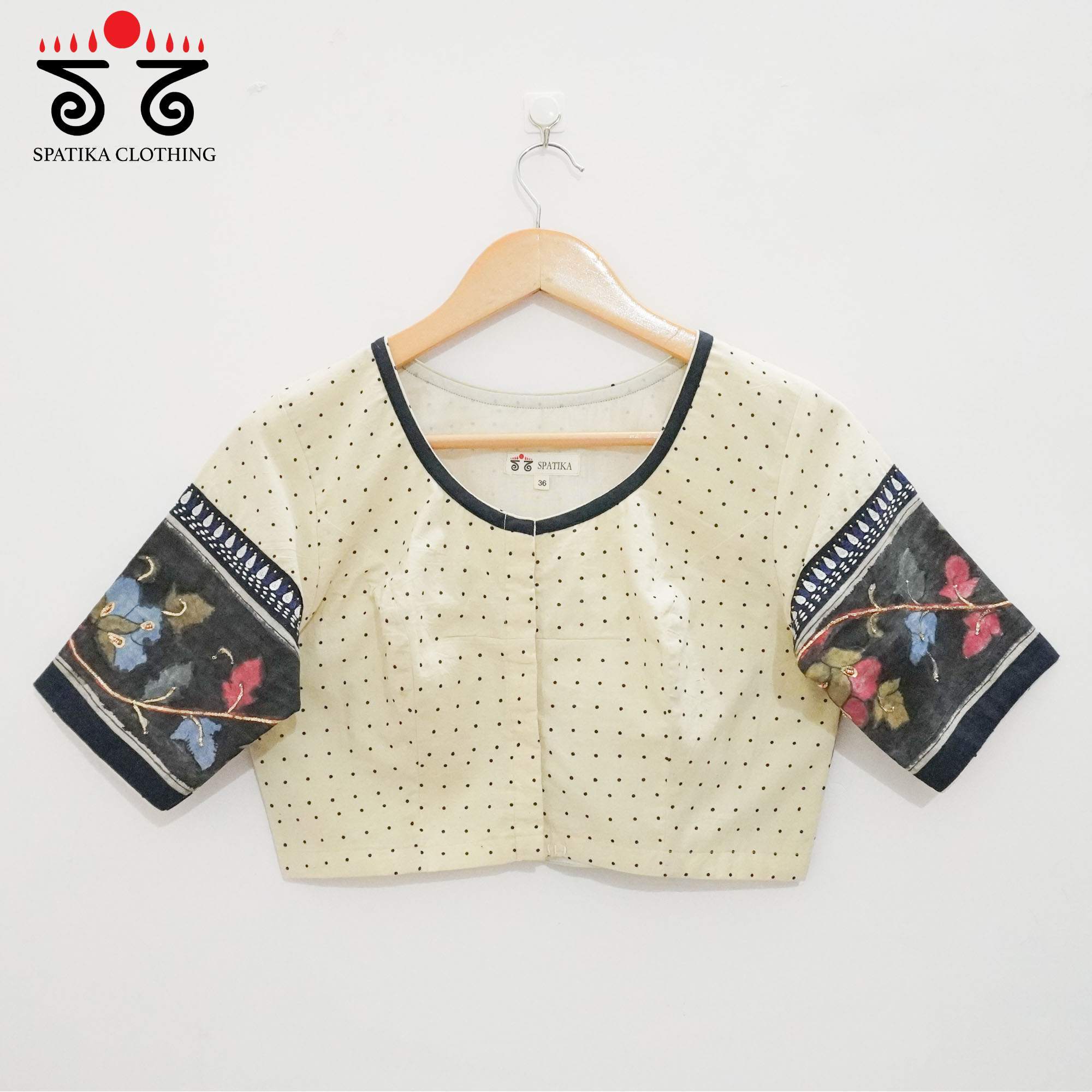 Off White Ajrak Pen Kalamkari - Handcrafted Blouse