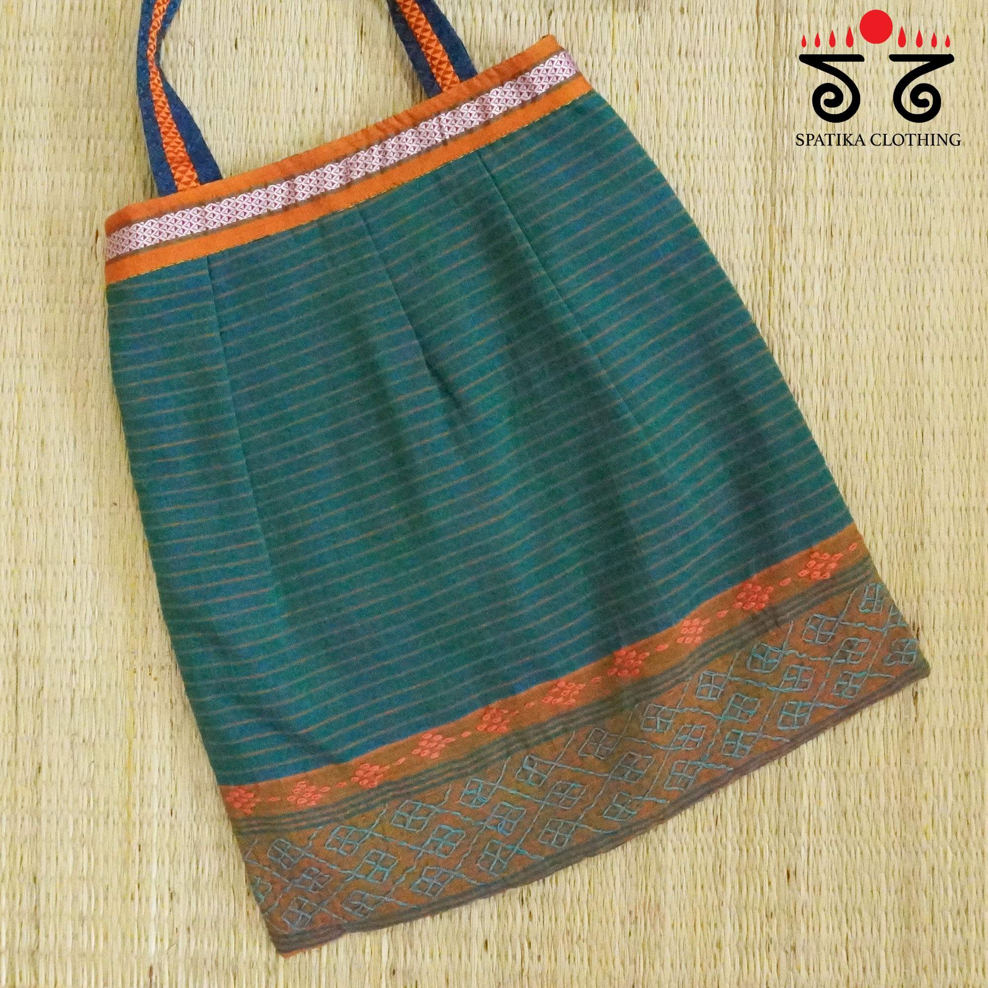 Green Lambani Hand Embroidered Hand Bag