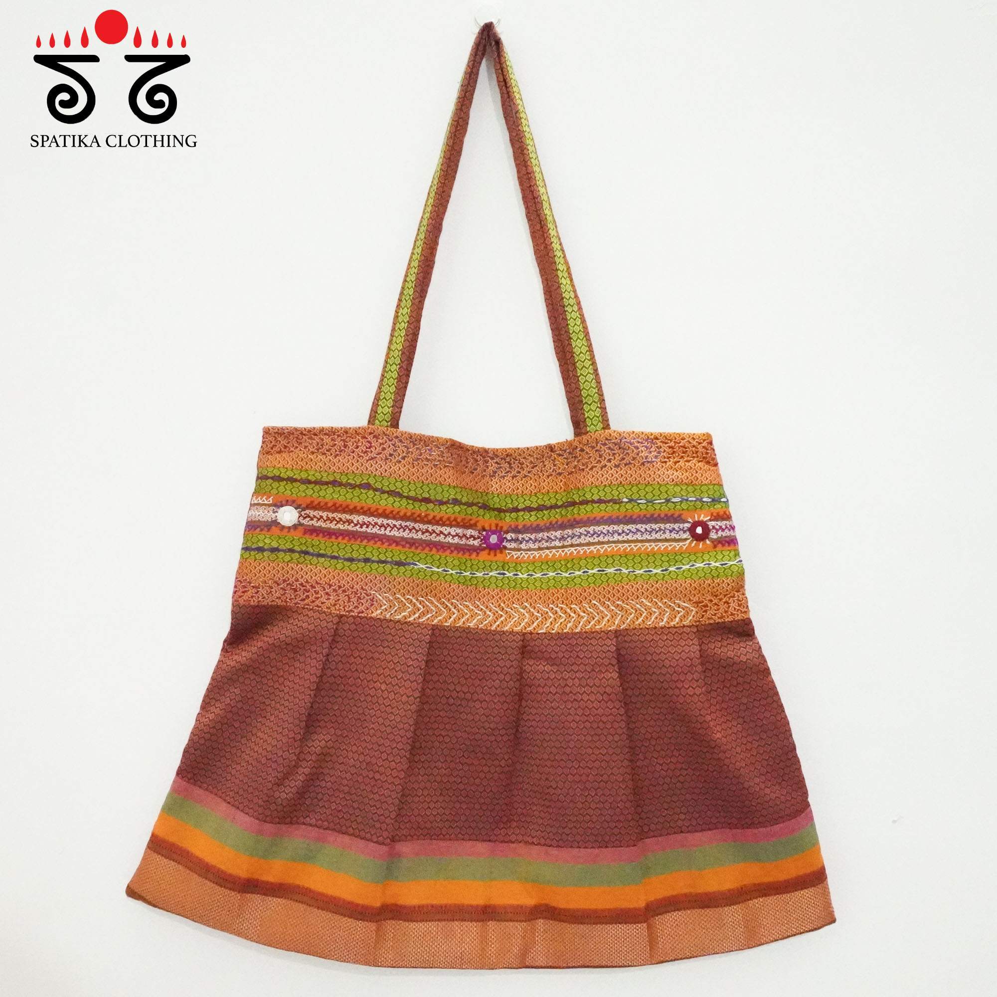 Brown Lambani Hand Embroidered Hand Bag
