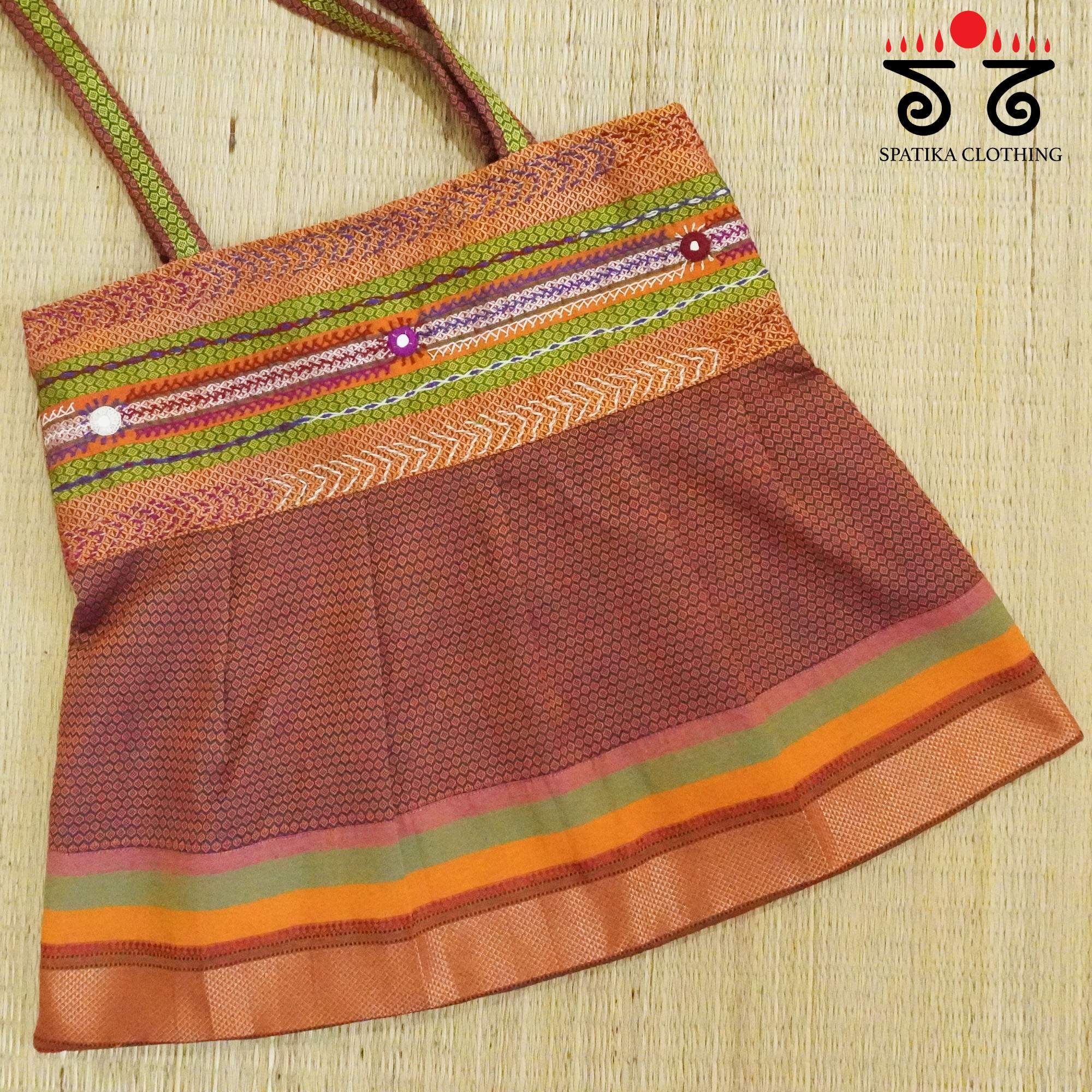 Brown Lambani Hand Embroidered Hand Bag