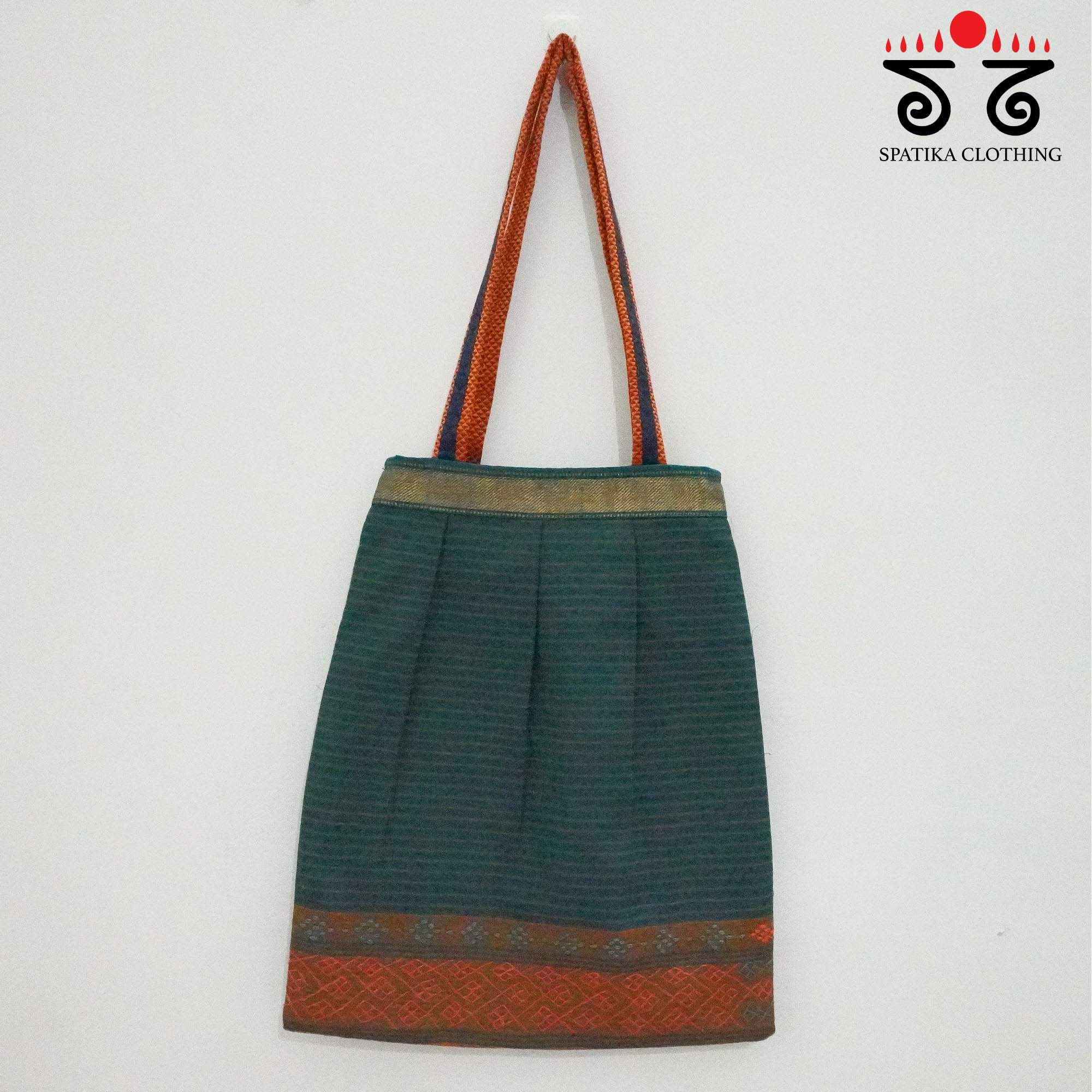 Green Lambani Hand Embroidered Hand Bag