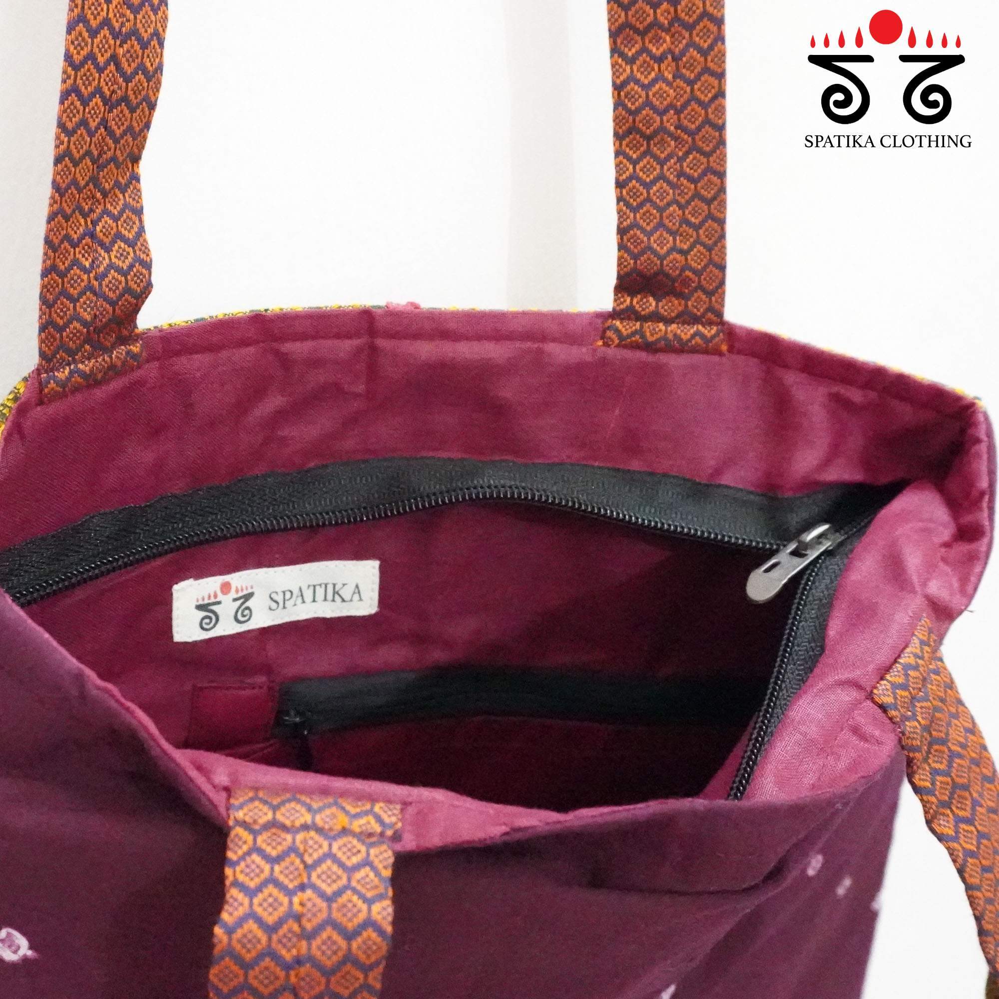 Maroon Lambani Hand Embroidered Hand Bag