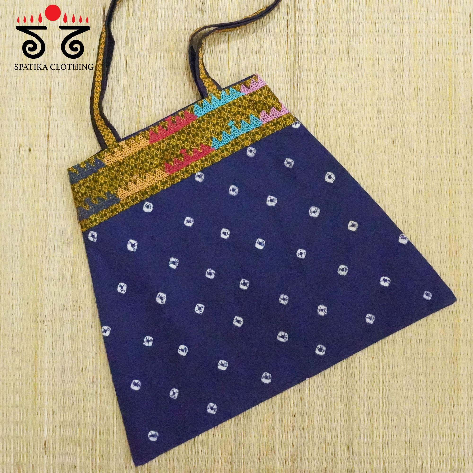 Blue Lambani Hand Embroidered Hand Bag