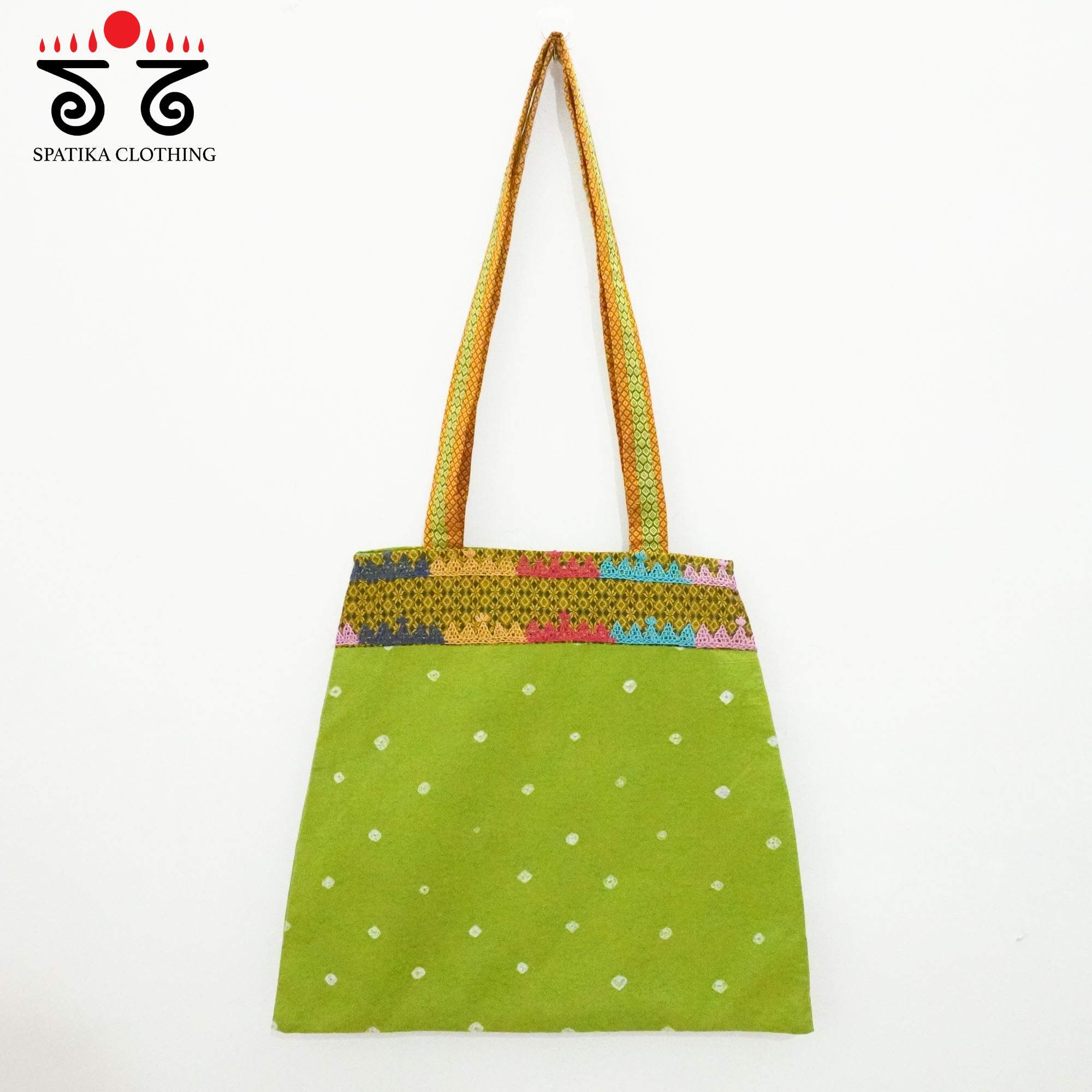 Green Lambani Hand Embroidered Hand Bag