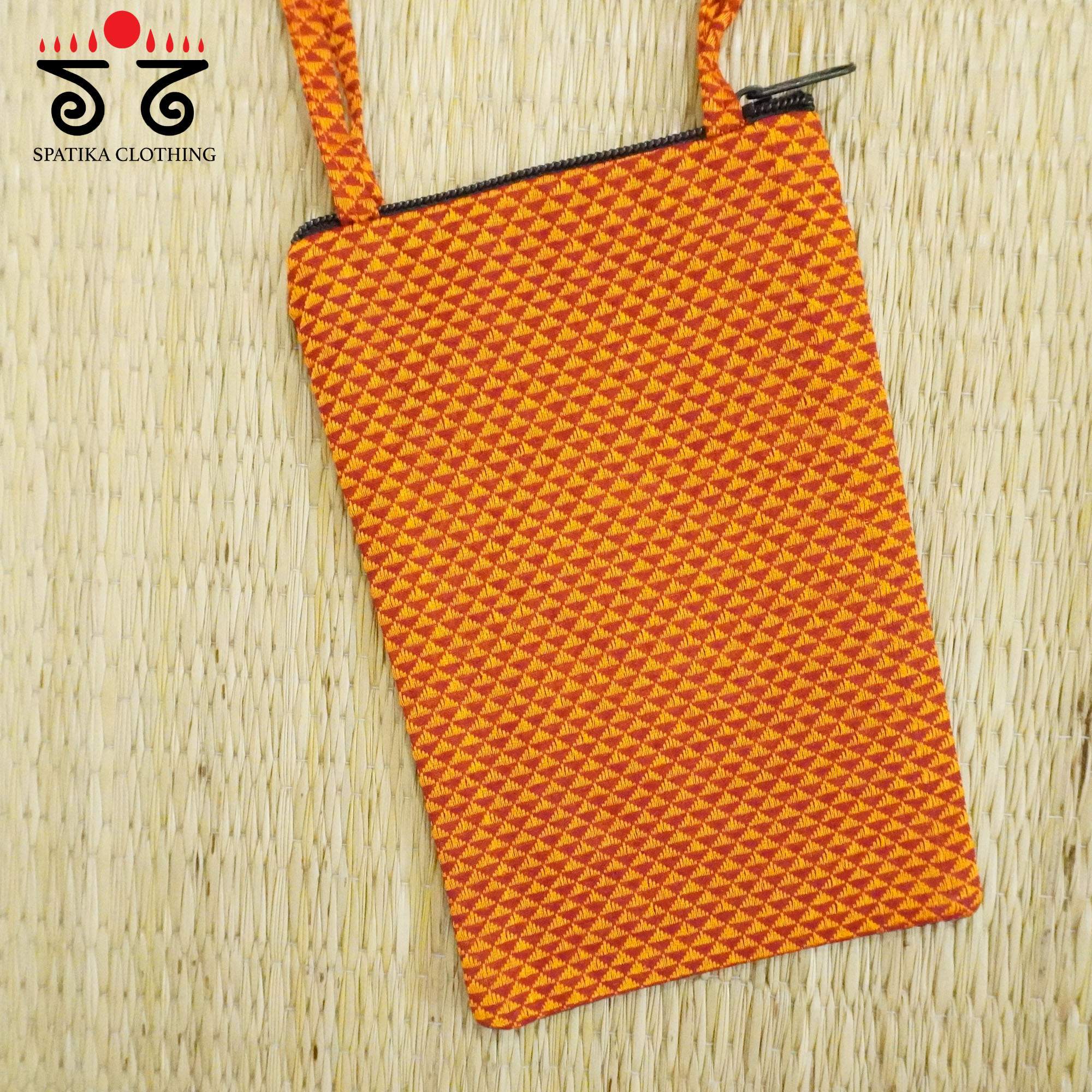 Blue Hand Embroidered Mobile Pouch