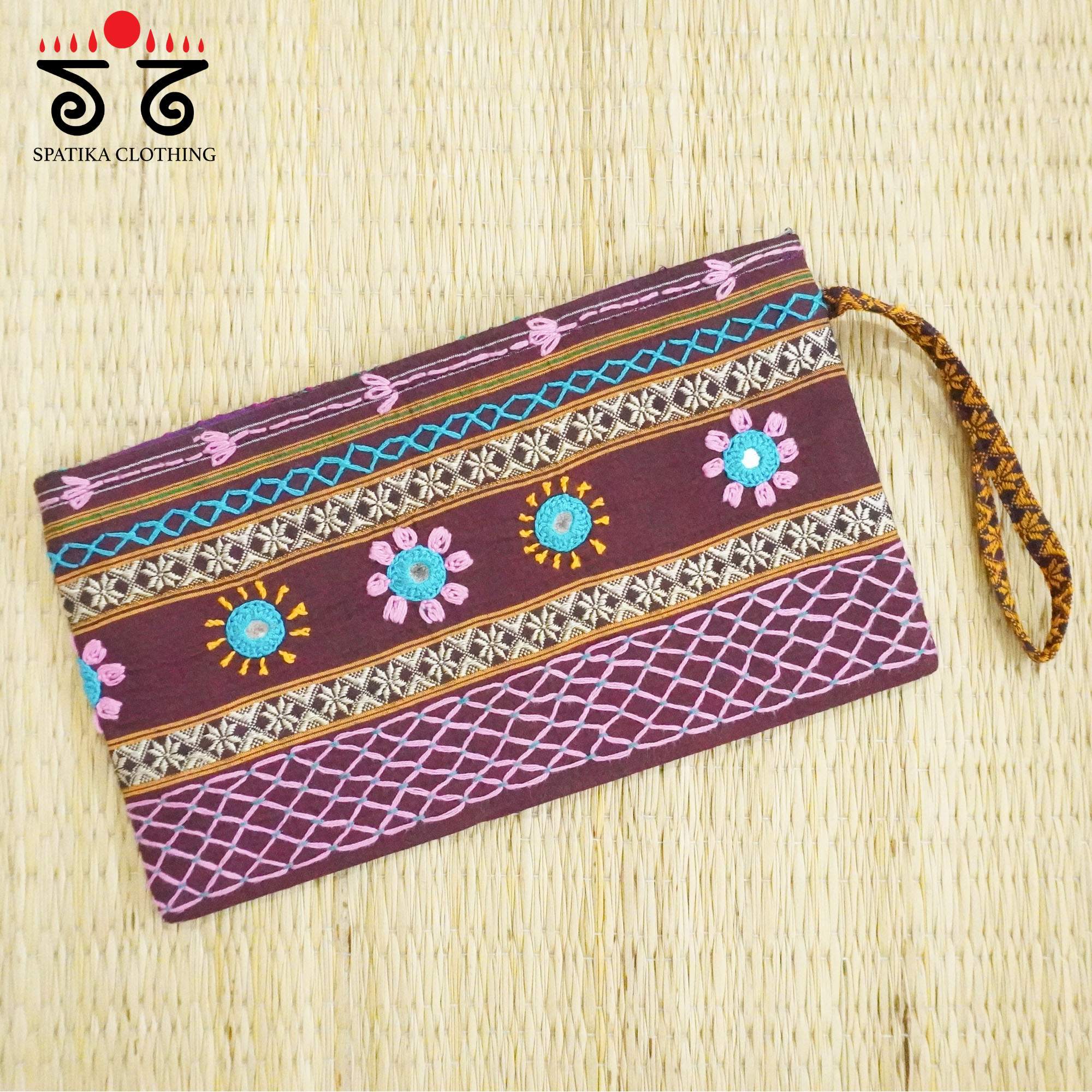 Brown Lambani Hand Embroidered Purse