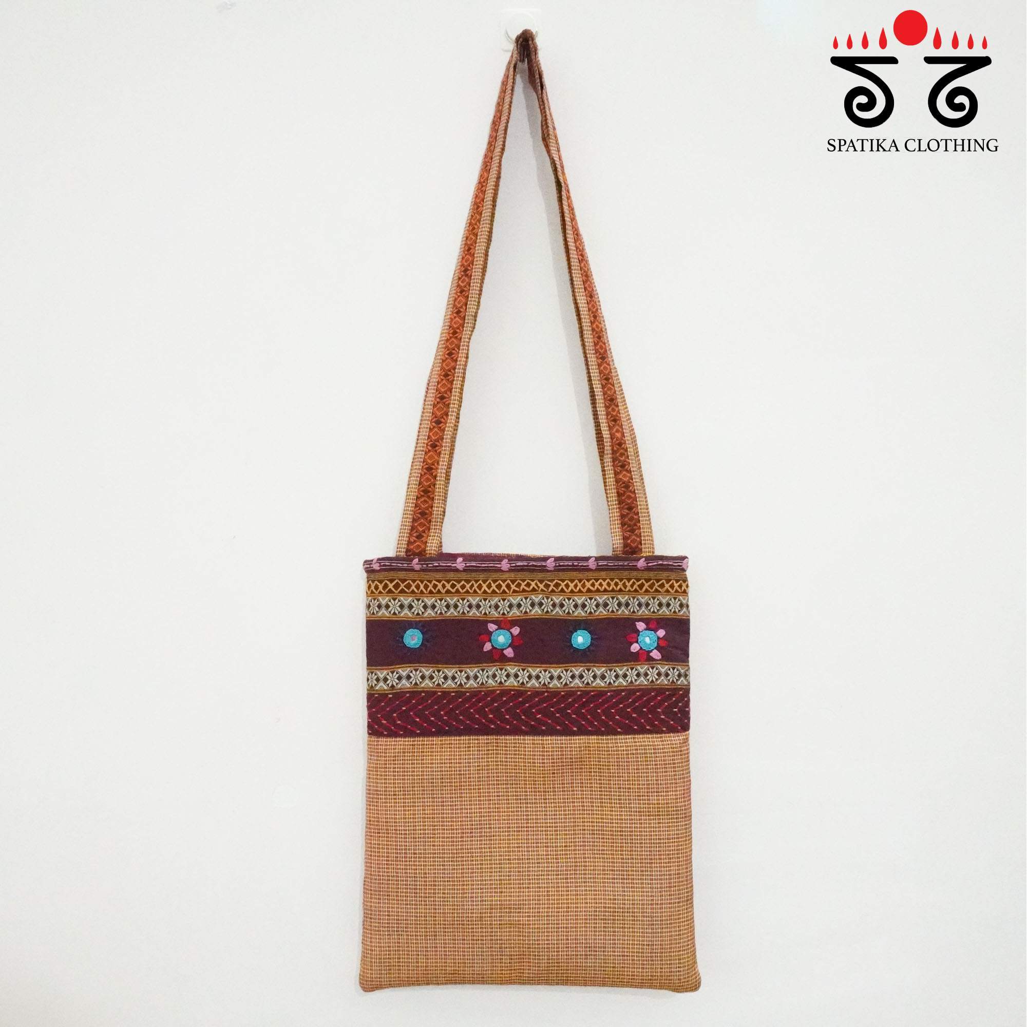 Brown Lambani Hand Embroidered Hand Bag