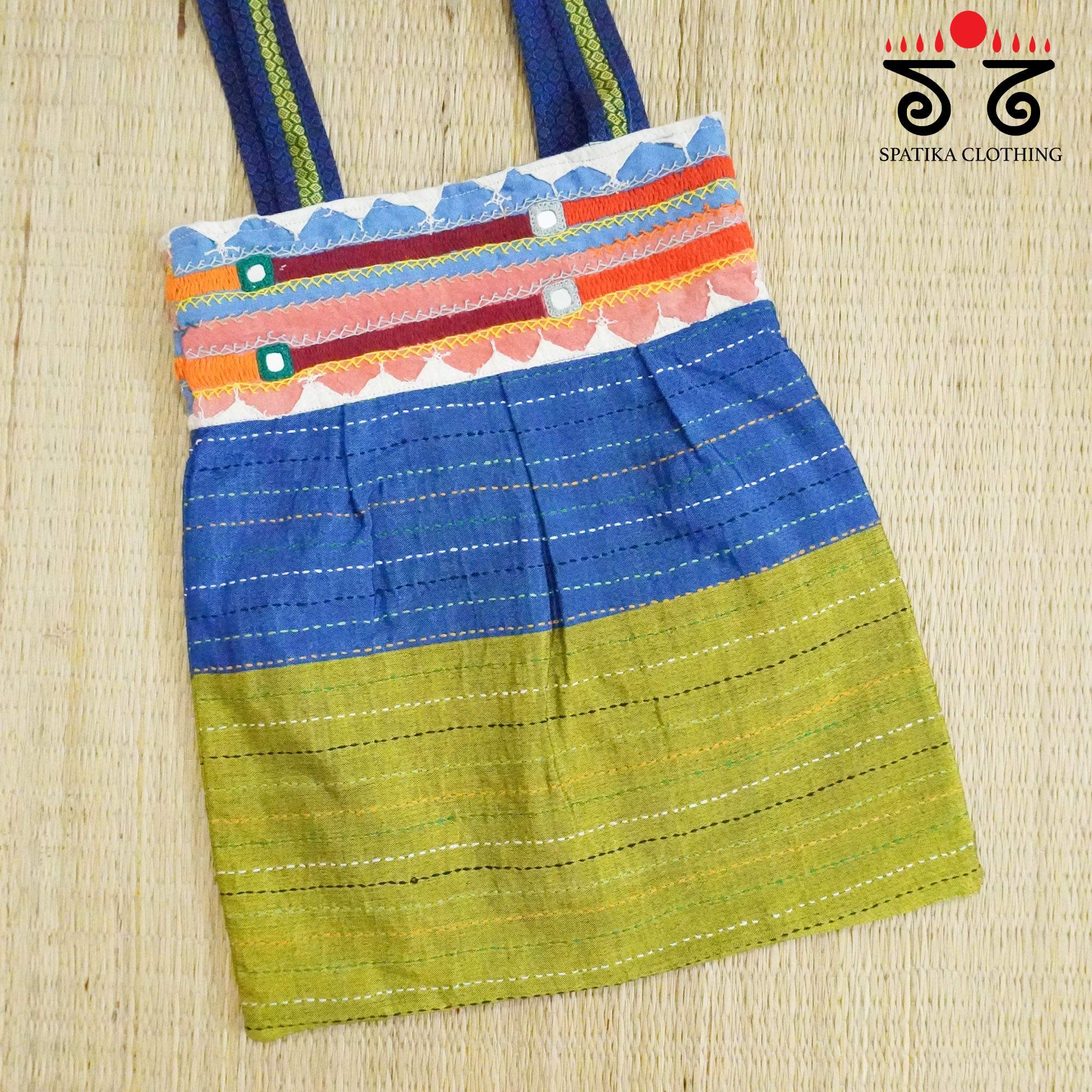 Blue Lambani Hand Embroidered Hand Bag