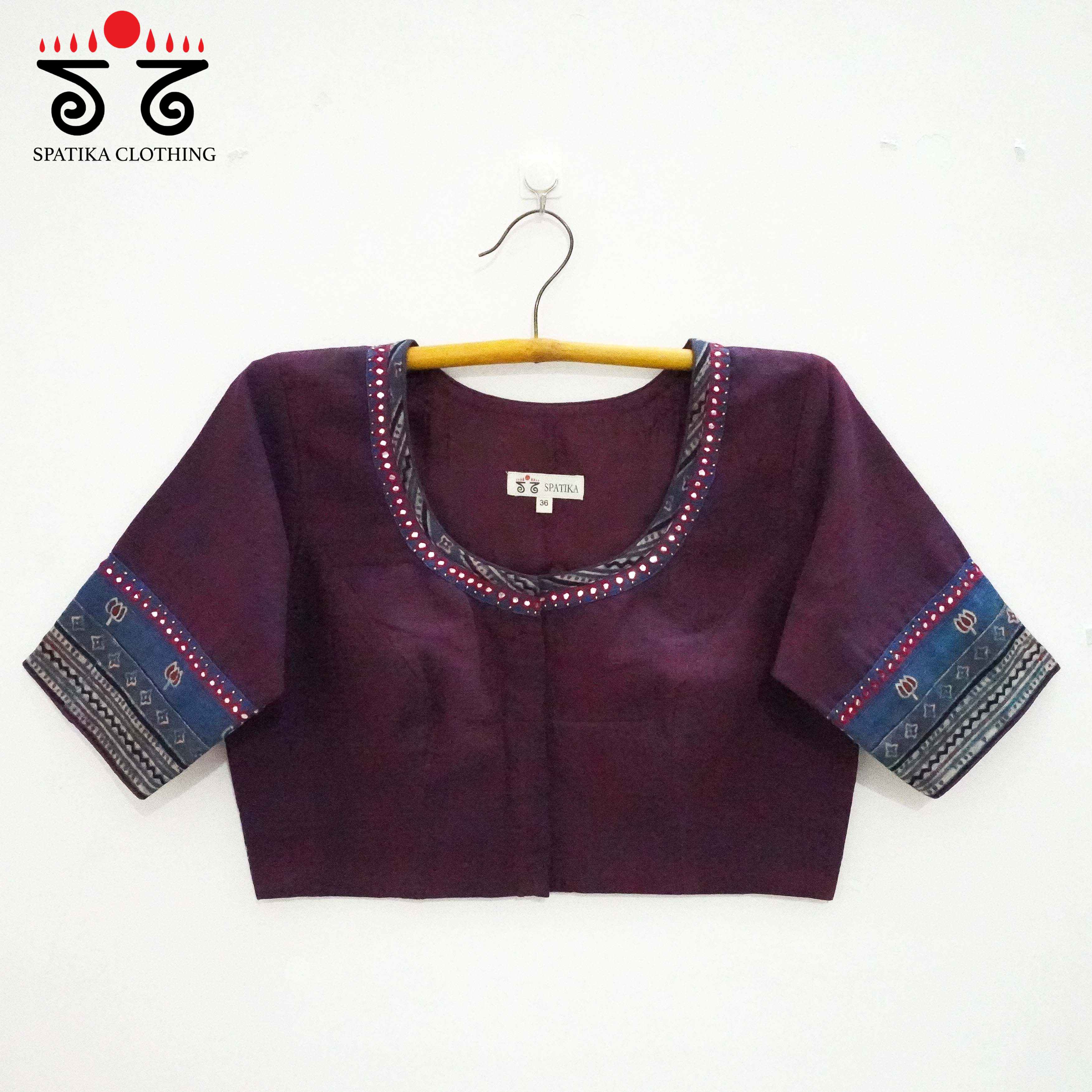 Purple Pichwai Patchwork Blouse