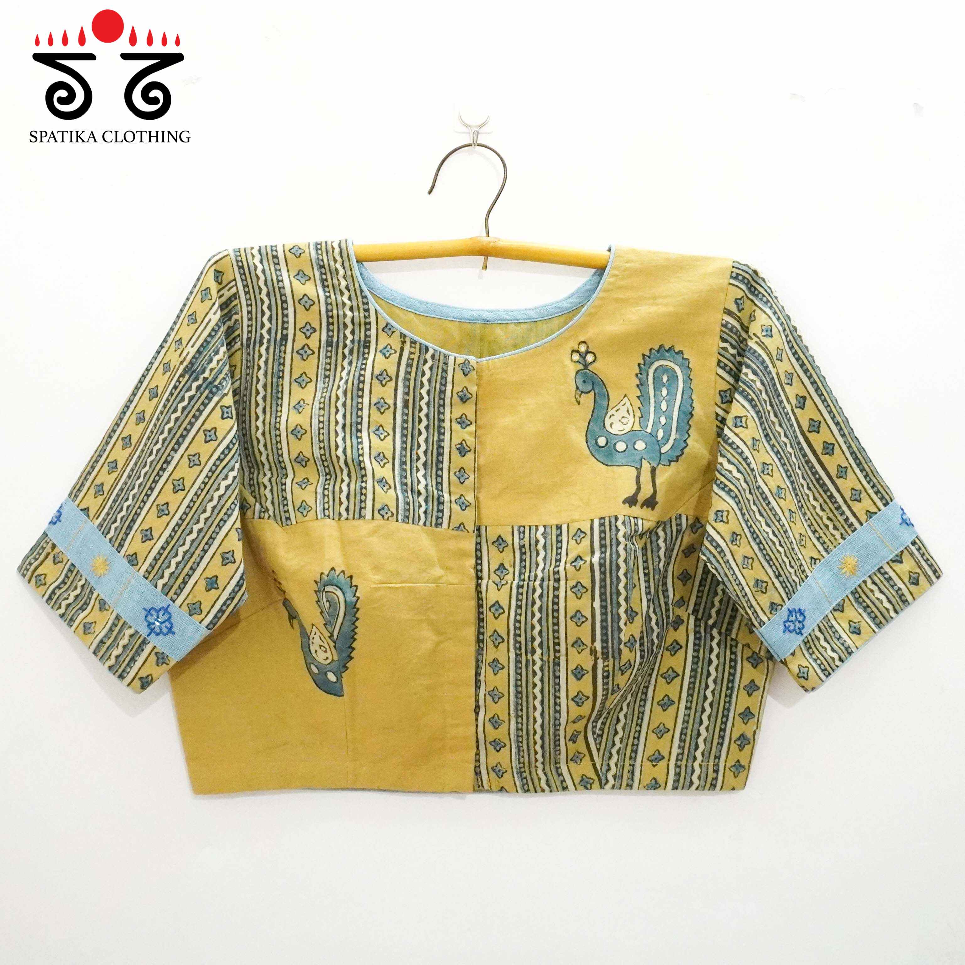 Yellow Morni Collage-Handcrafted Blouse