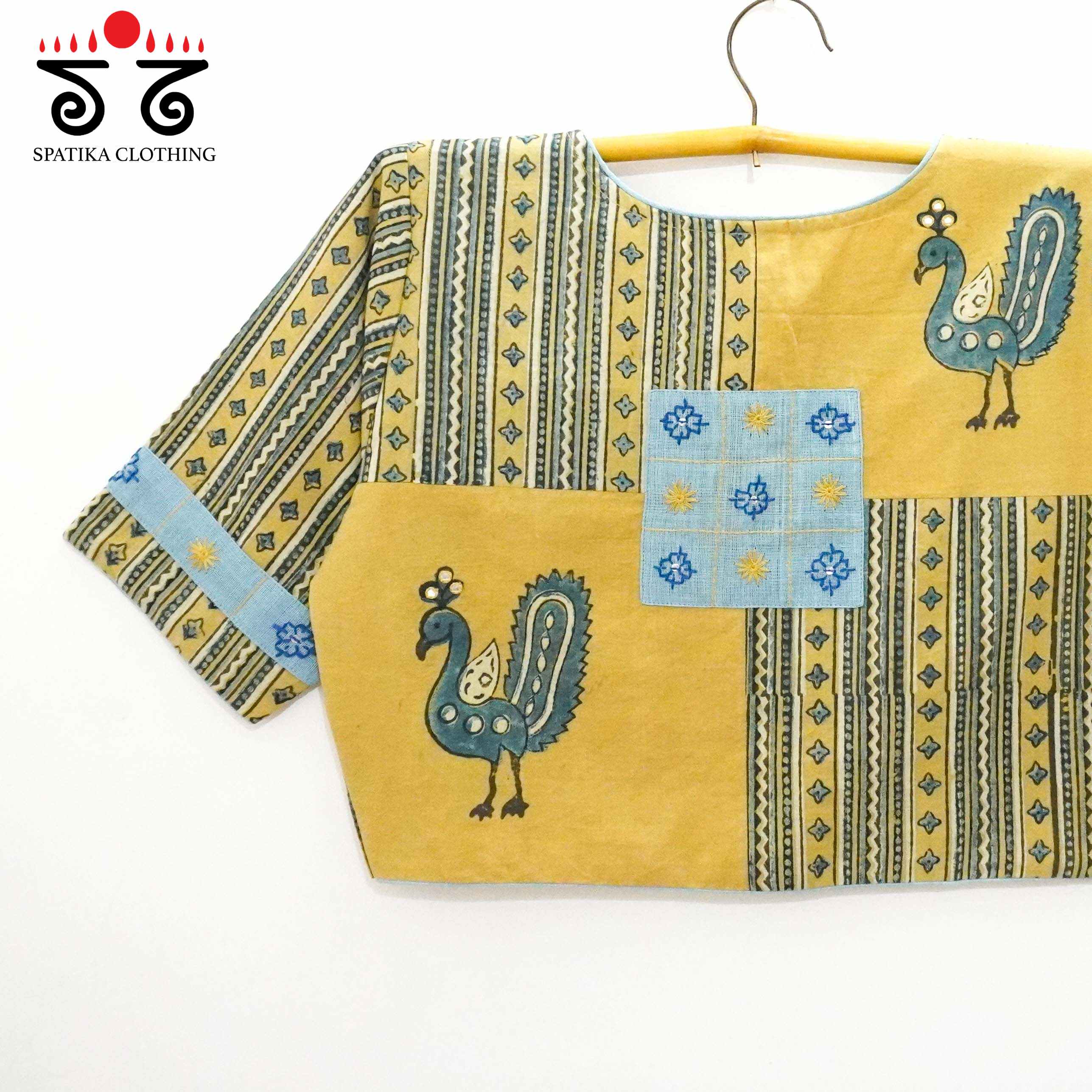 Yellow Morni Collage-Handcrafted Blouse