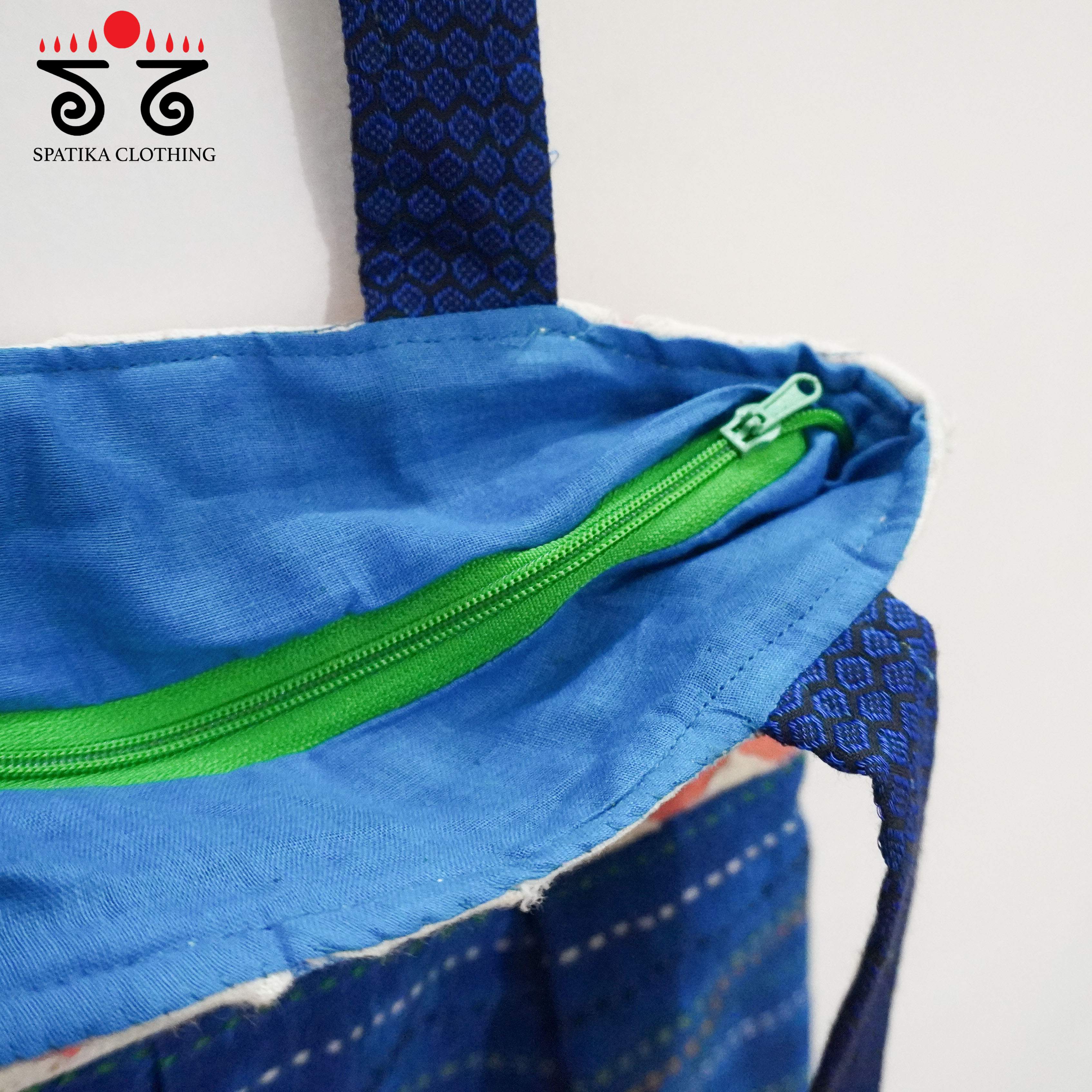 Blue Lambani Hand Embroidered Hand Bag