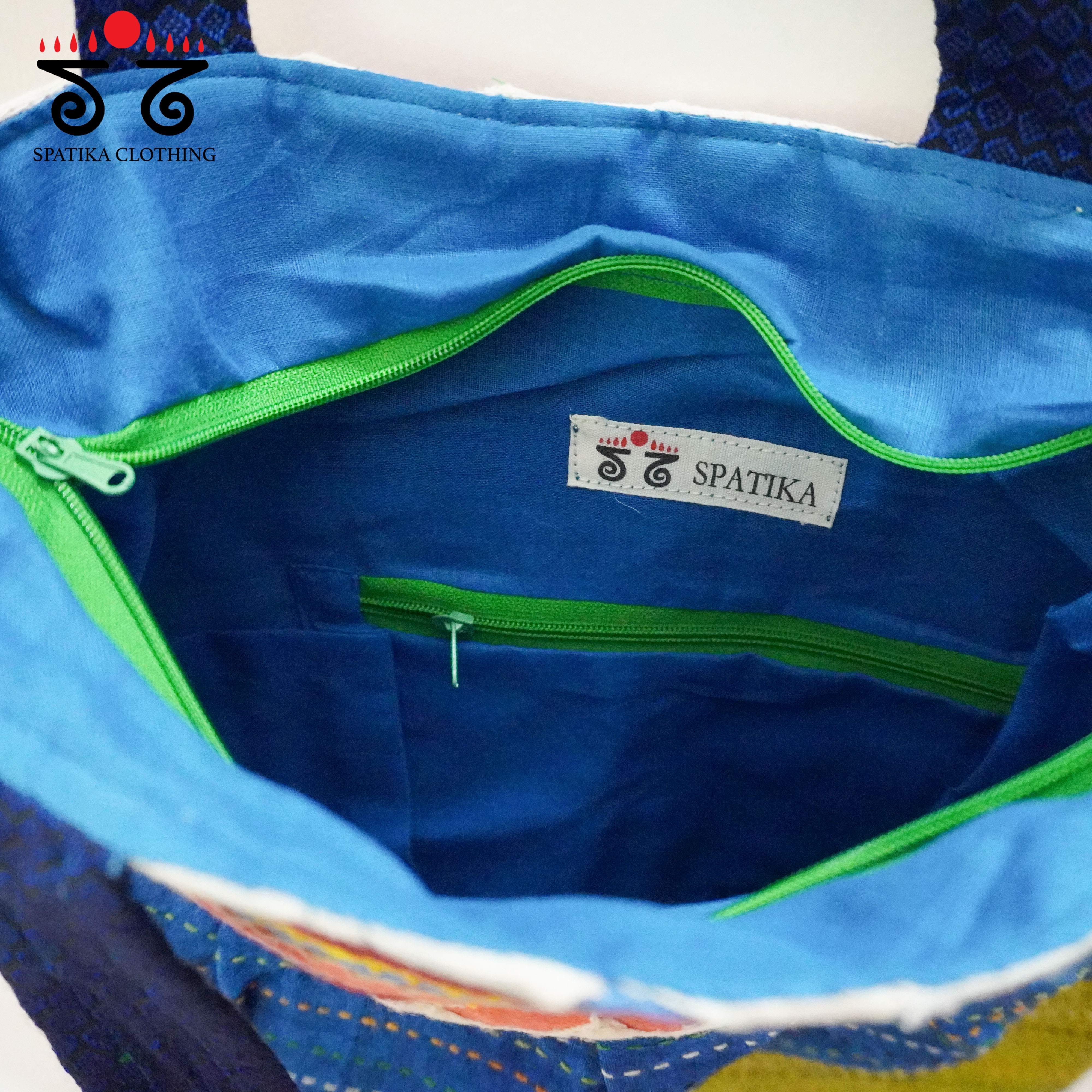 Blue Lambani Hand Embroidered Hand Bag