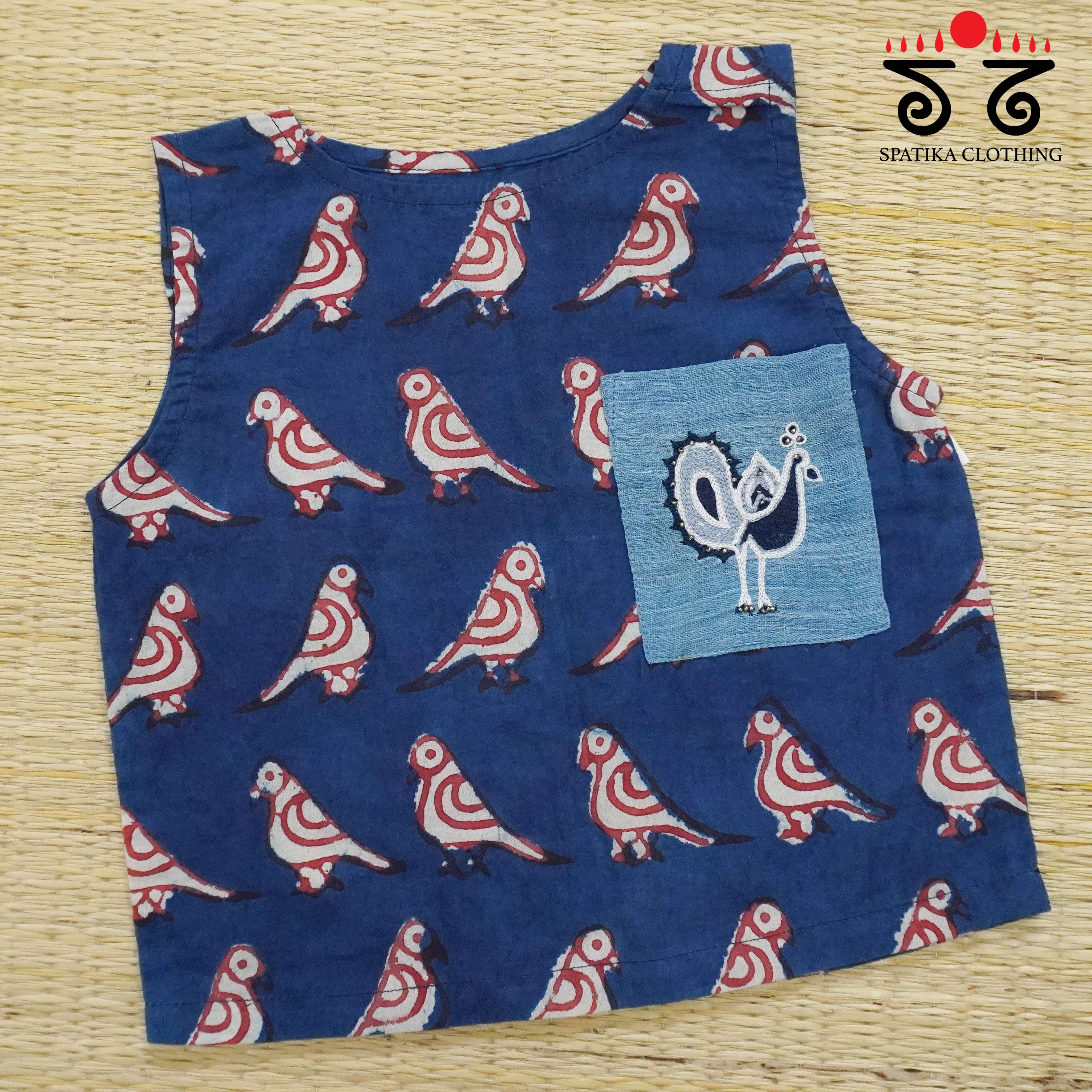 Blue Handcrafted Top for Little Girls! New